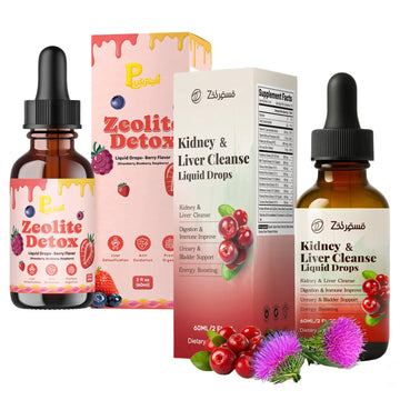 Zeolite Detox Drops for Kids & Kidney Cleanse Drops for Adults - Liquid Supplement Duo with Vitamins C B12 D3, Cranberry, Chanca Piedra, Milk Thistle & Herbal Blend - Mixed Berry & Cranberry Flavor, 6 Pavintrix Au supplements