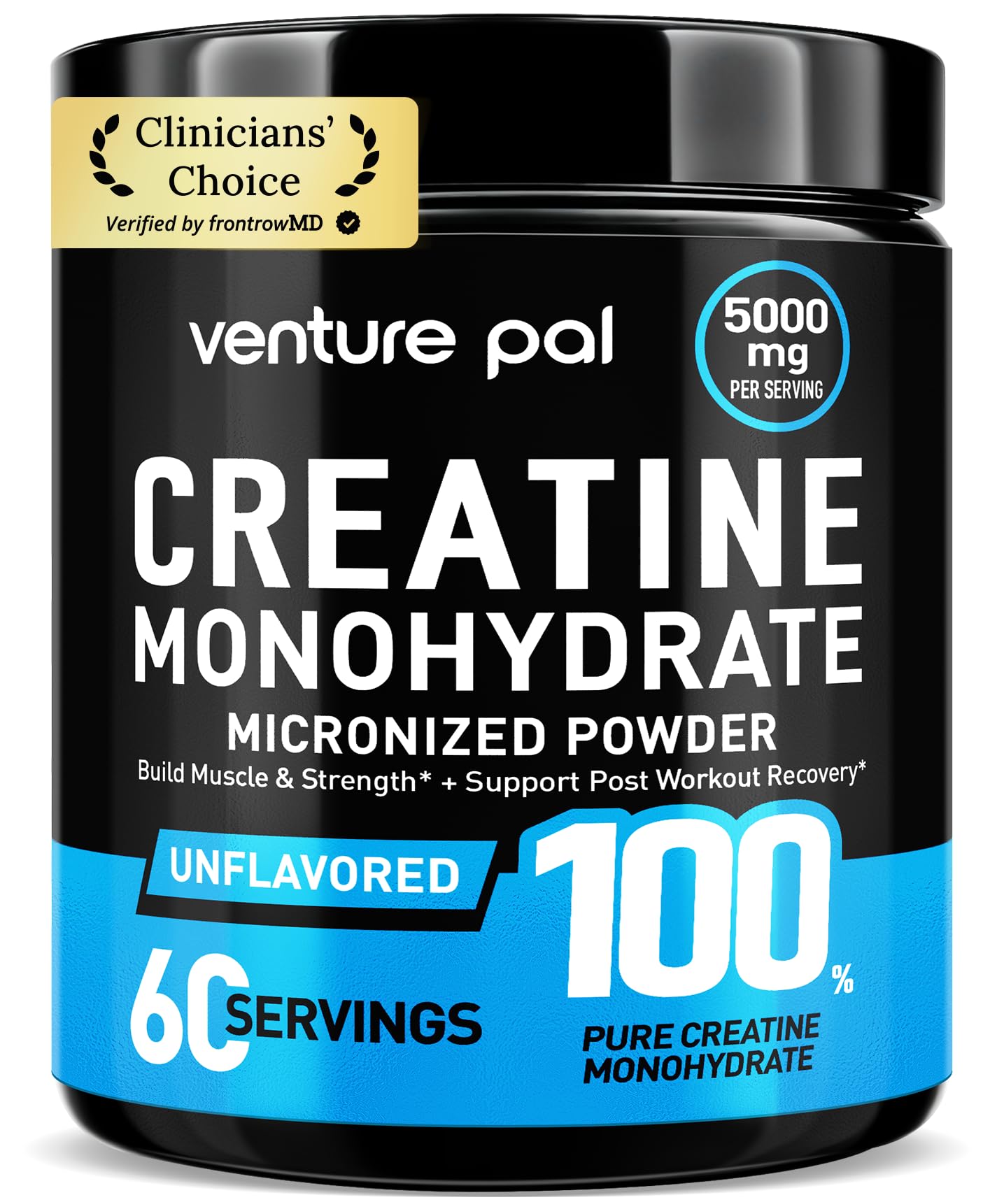 Venture Pal 100% Pure Micronized Creatine Monohydrate Powder, Unflavored Creatine for Women & Men, Vegan, Keto, Gluten Free, 5 g (5000mg) per Serving, Creatina Monohidratada en Polvo Venture Pal Au supplements