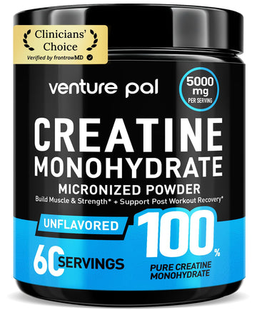 Venture Pal 100% Pure Micronized Creatine Monohydrate Powder, Unflavored Creatine for Women & Men, Vegan, Keto, Gluten Free, 5 g (5000mg) per Serving, Creatina Monohidratada en Polvo Venture Pal Au supplements