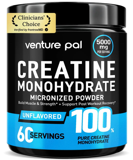 Venture Pal 100% Pure Micronized Creatine Monohydrate Powder, Unflavored Creatine for Women & Men, Vegan, Keto, Gluten Free, 5 g (5000mg) per Serving