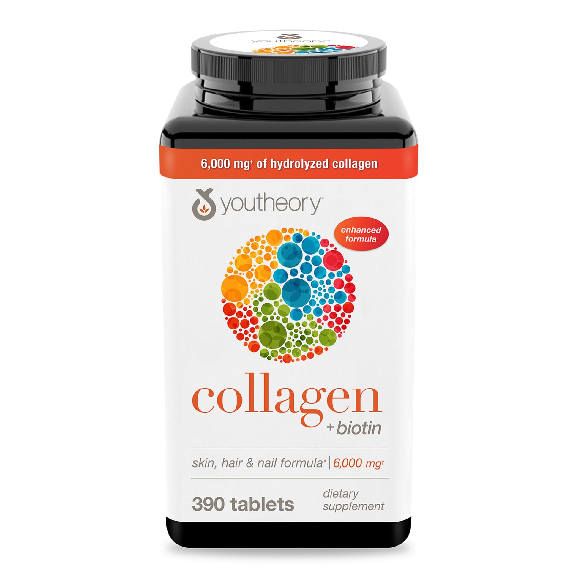 Youtheory Collagen + Biotin - Advanced Collagen Supplement - with Hydrolyzed Peptides, Vitamin C & Vitamin B - Supports Hair Growth, Nail Health & Skin - 390 Tablets Youtheory Au supplements