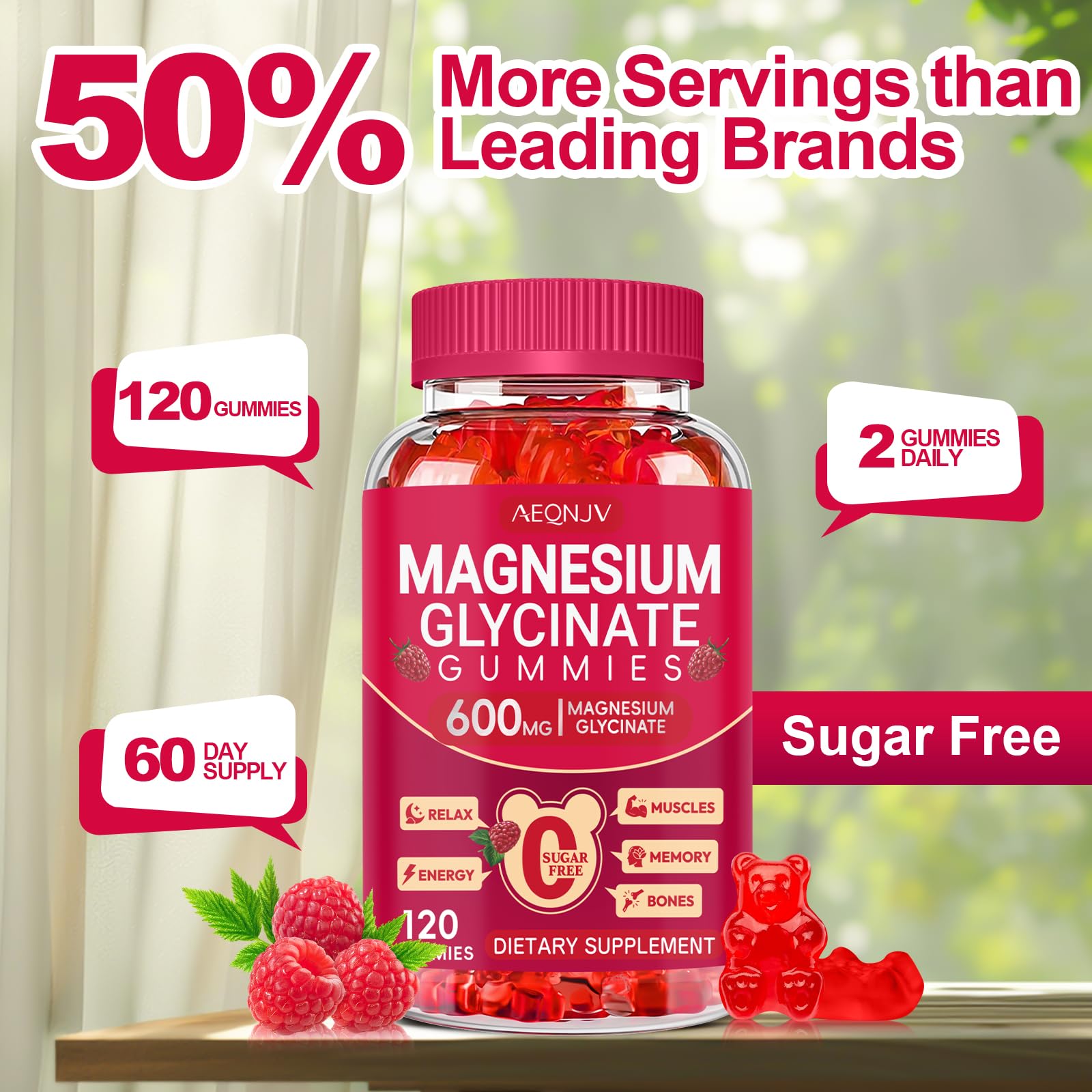 Magnesium Glycinate Gummies 600mg, Sugar Free Magnesium Gummies for Adults, Chewable Potassium Supplements for Body Support, Zzz and Relaxation, 120 Count AEQNJV Au supplements