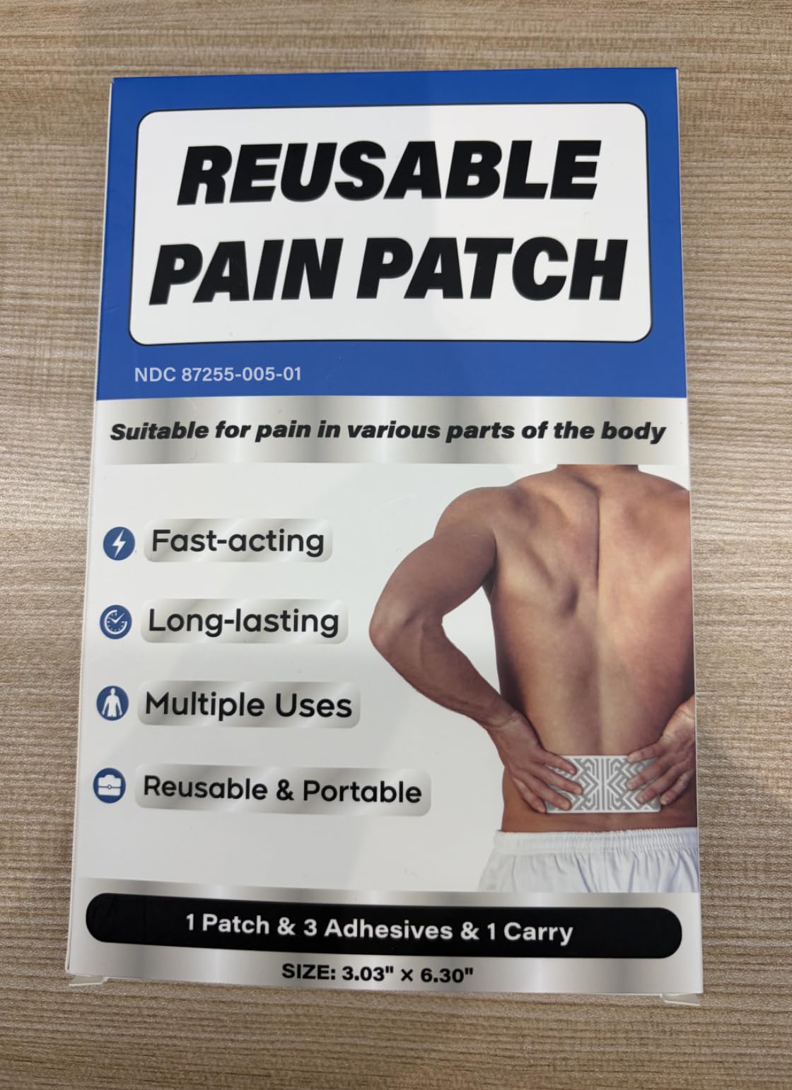 Teemofe Reusable Pain Patch, for Sore Muscle Relief - Pain Relief Patches for Back, Foot, Knee, Neck & More, Easy Adhesive Application, Fast Acting - Includes 1 Patch, 3 Adhesives&1 Carry Case-0327-1 Teemofe Au supplements