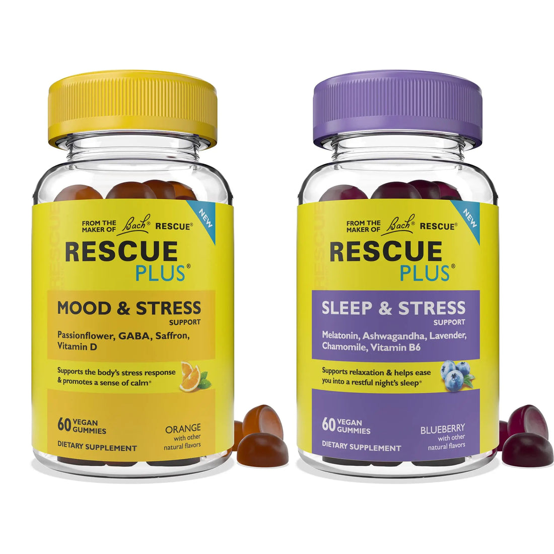 Bach RESCUE Plus Gummy Day & Night Bundle 2 x 60 Count RESCUE uk supplements