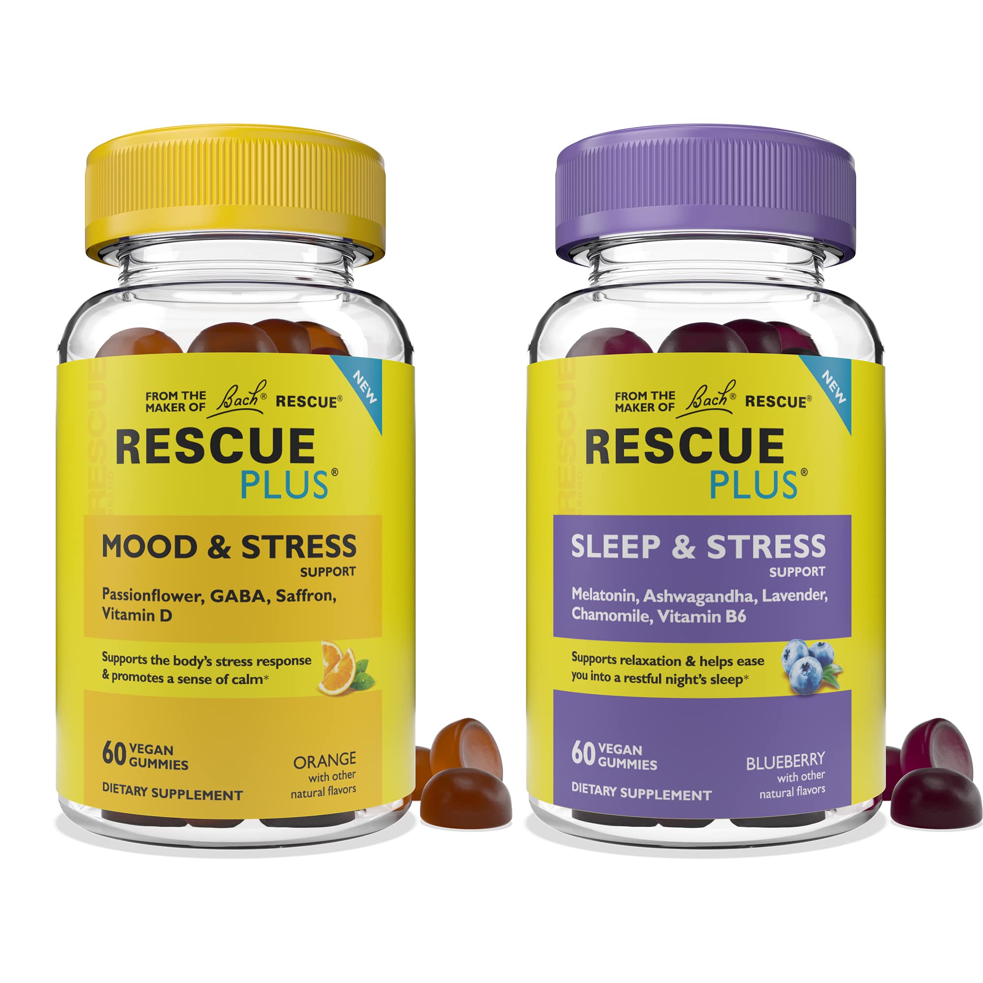 Bach RESCUE Plus Gummy Day & Night Bundle 2 x 60 Count RESCUE Au supplements