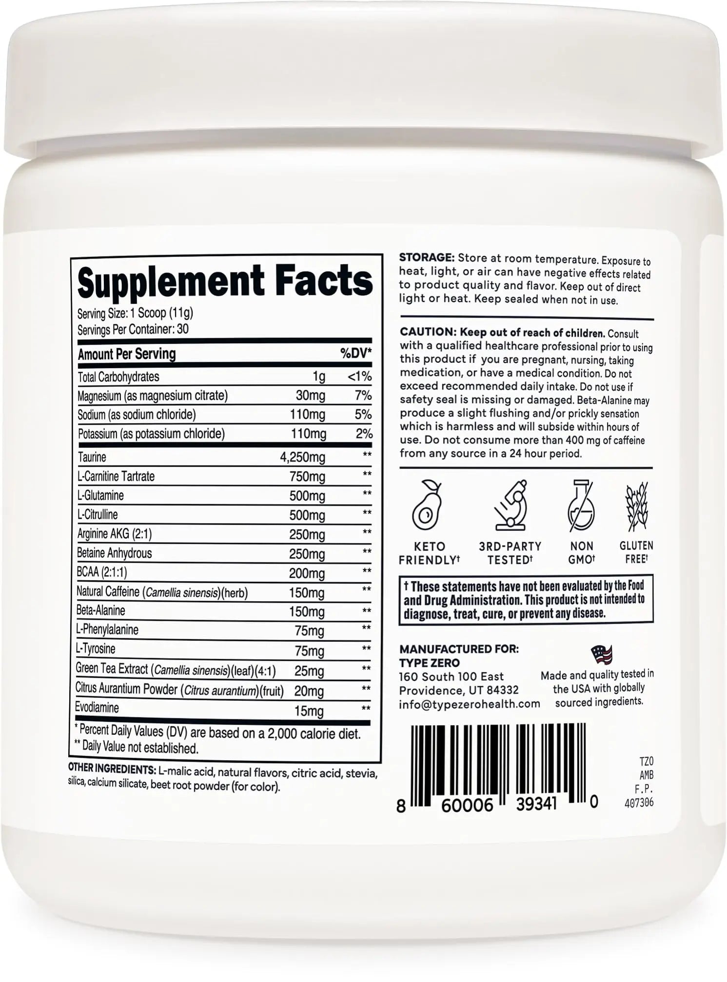 Type Zero AminoBurn (Watermelon Flavored) - Vegan Amino Acids BCAA Drink Sugar-Free Energy Drink Powder & Amino Acids Supplement - Natural Energy Type Zero Au supplements