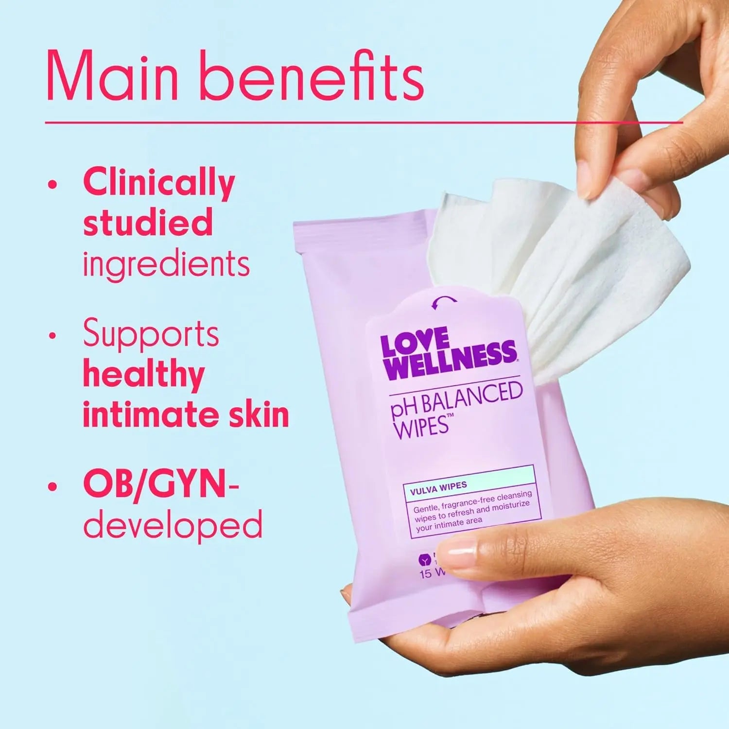 Love Wellness pH Balancing Wipes for Women | Fragrance-Free | Vulva Cleanser for Balanced pH, Intimate Health & Hygiene | Non-Irritating with Aloe Vera for Sensitive Skin | Travel Size | 3-Pack Love Wellness Au supplements