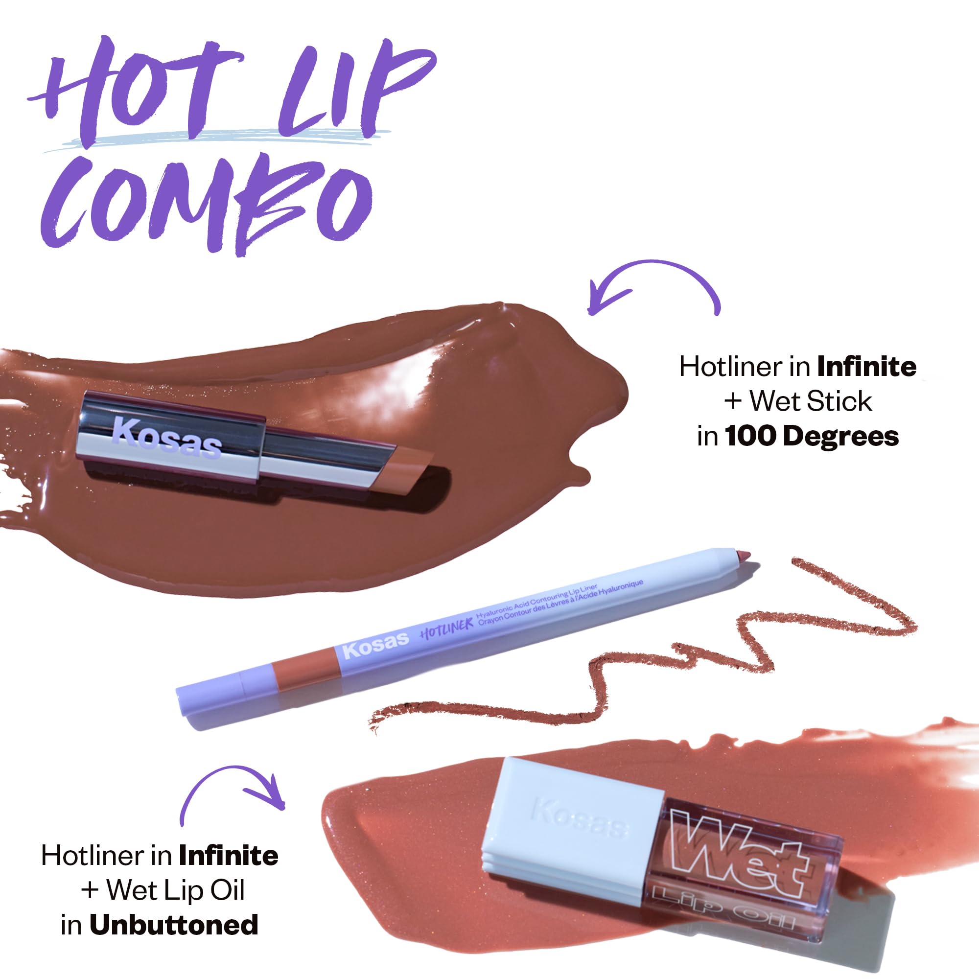 Kosas Hotliner Retractable Lip Liner Pencil with Built-In Brush & Sharpener - Easy Contouring, Hydrating, Long-Lasting- Pigmented Creamy Texture for Plumping Lips - Hyaluronic Acid & Konjac - Infinite Kosas Au supplements