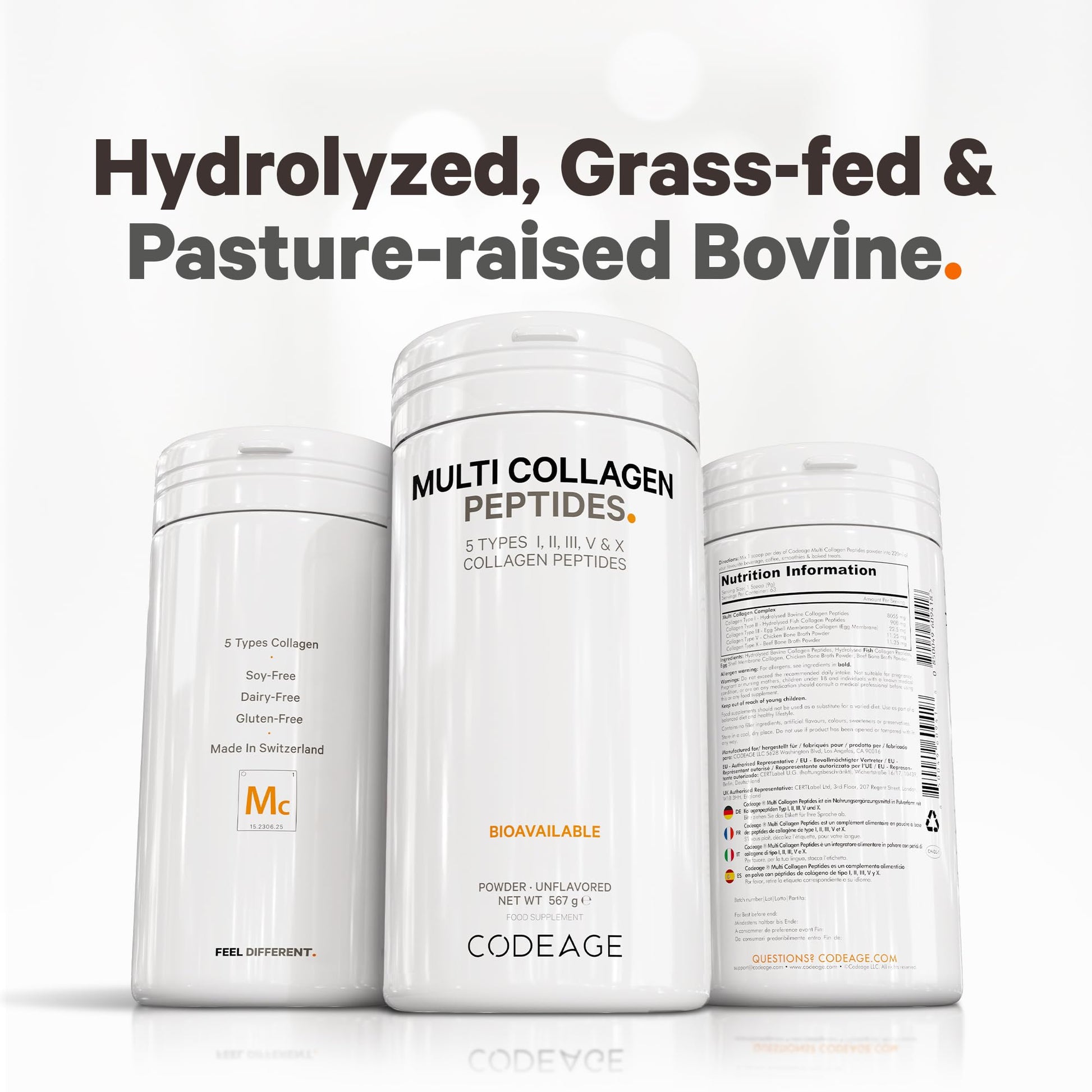 Codeage Multi Collagen Protein Powder Peptides, 2-Month Supply, Hydrolyzed, Type I, II, III, V, X Grass Fed Codeage Au supplements