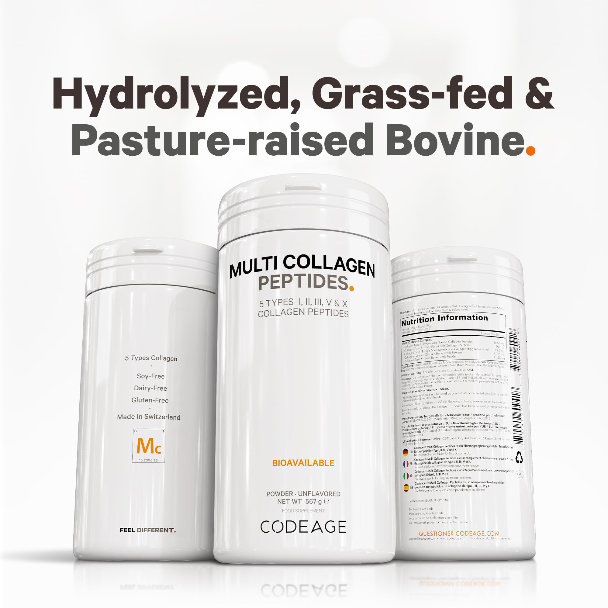 Codeage Multi Collagen Protein Powder Peptides, 2-Month Supply, Hydrolyzed, Type I, II, III, V, X Grass Fed Codeage Au supplements