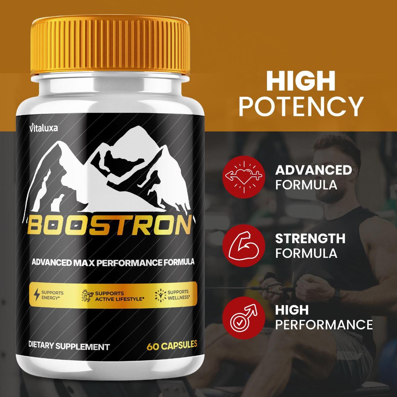 Boostron Capsules, Boostron Supplement Pills - Boostrom Maximum Strength Performance Blend Premium Advanced Formula All Natural Ingredients for Advanced Health Vitamin Support Reviews (60 Capsules) Vitaluxa Au supplements