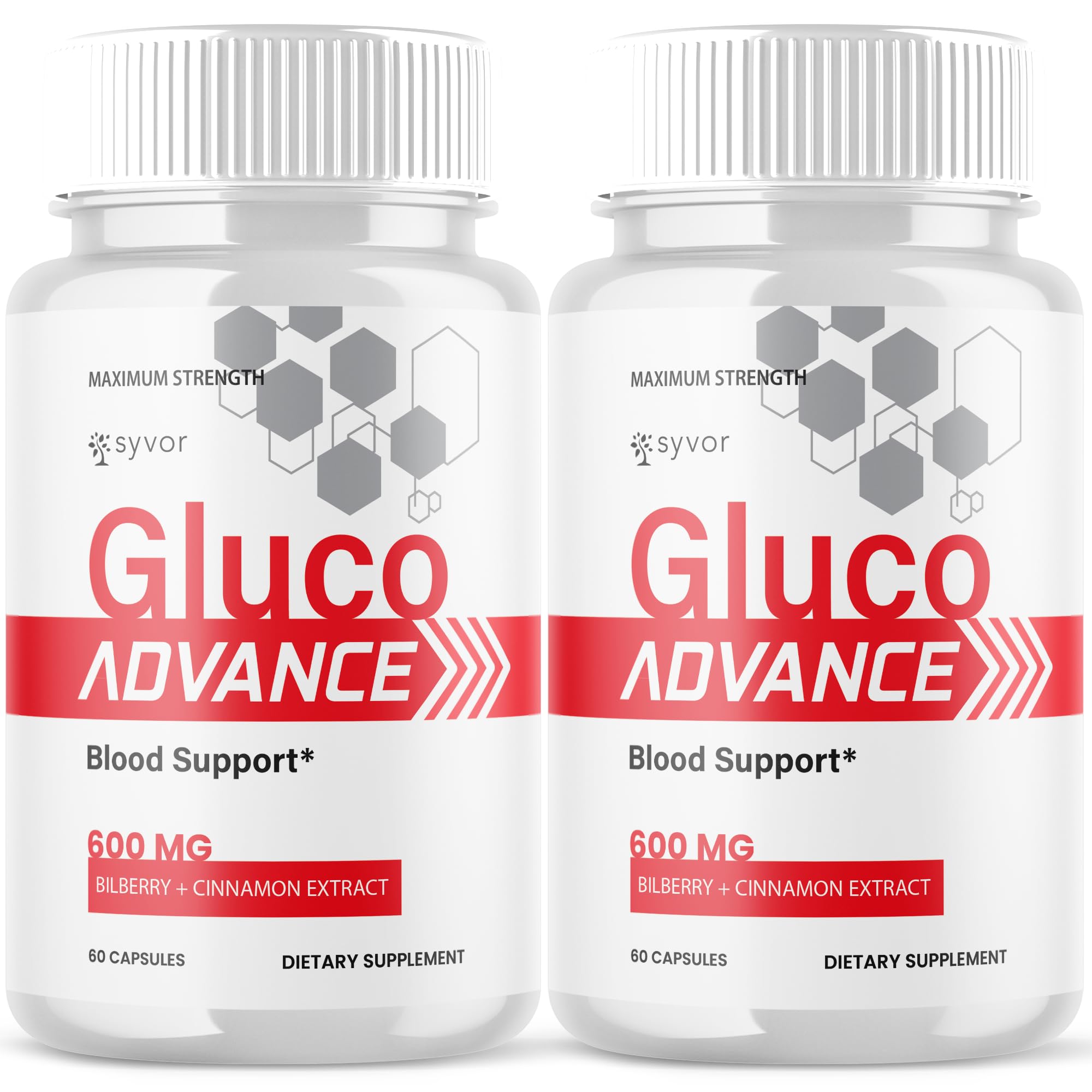 (2 Pack) Gluco Advance Capsules, Official GlucoAdvance Supplement Pills with All Natural Ingredients, Advanced Formula Supplement with Maximum Strength Support Vitamins for Women & Men (120 Capsules) Syvor Au supplements