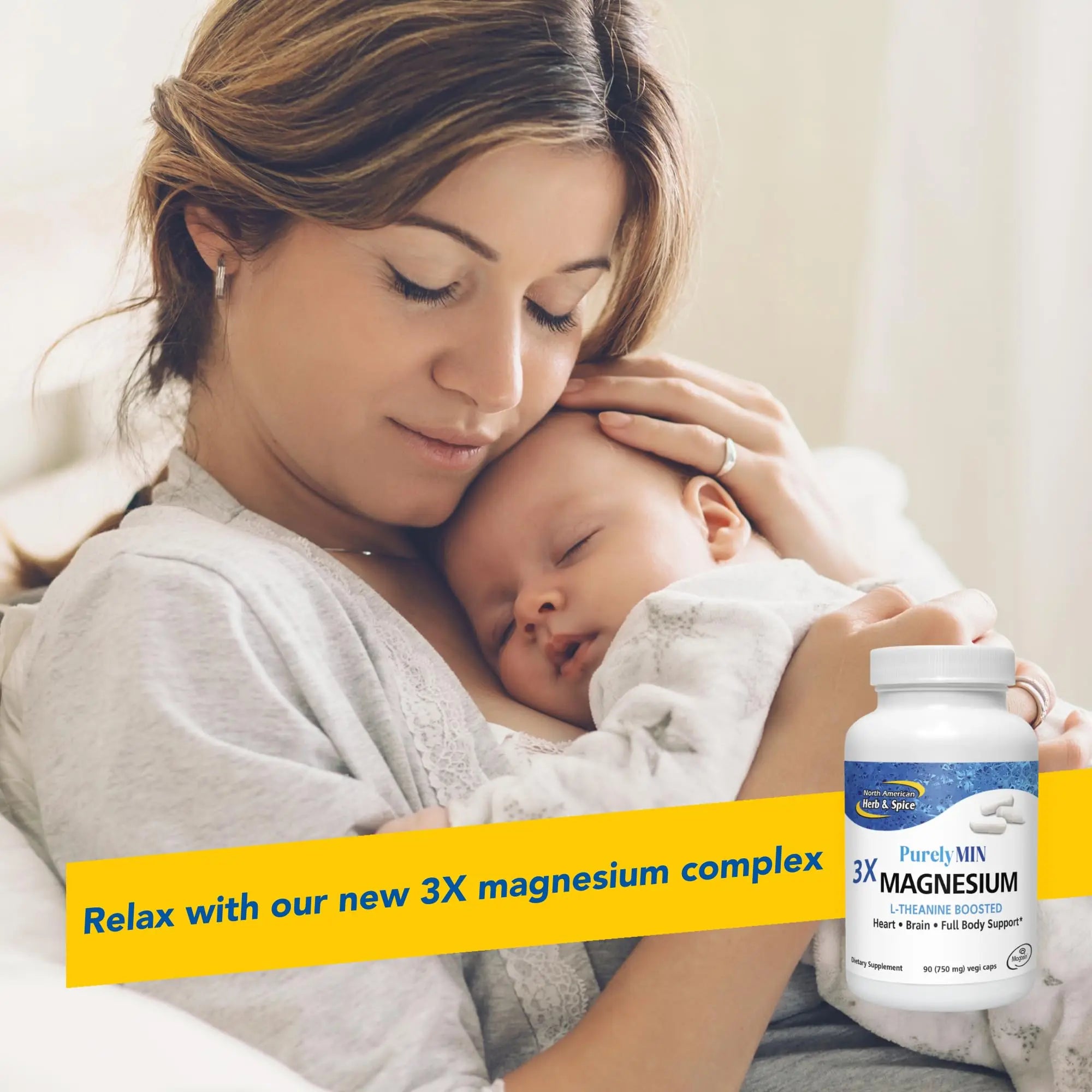 NORTH AMERICAN HERB & SPICE PurelyMin - 90 Vegi Caps - Highly Absorbable Magnesium Complex + L-Theanine - 30 Servings NORTH AMERICAN HERB & SPICE Au supplements