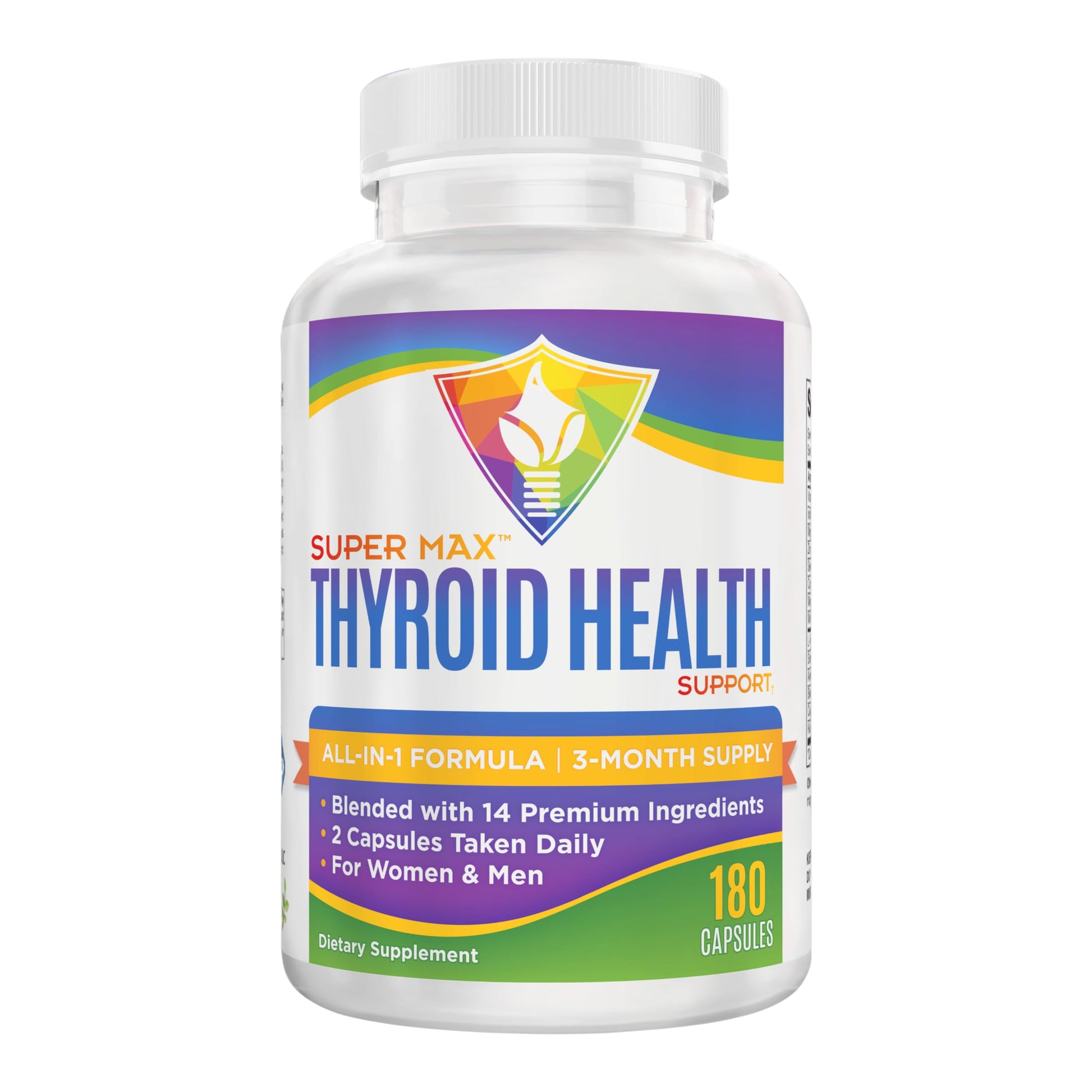 Thyroid Support (3-Month) Supplement All-in-1 with 14 Active Ingredients in 1 Formula | Thyroid Health Support Supplements | Women & Men | 90-Day Bulk Supply | 180 Capsules Elevate Recovery Supplements Au supplements