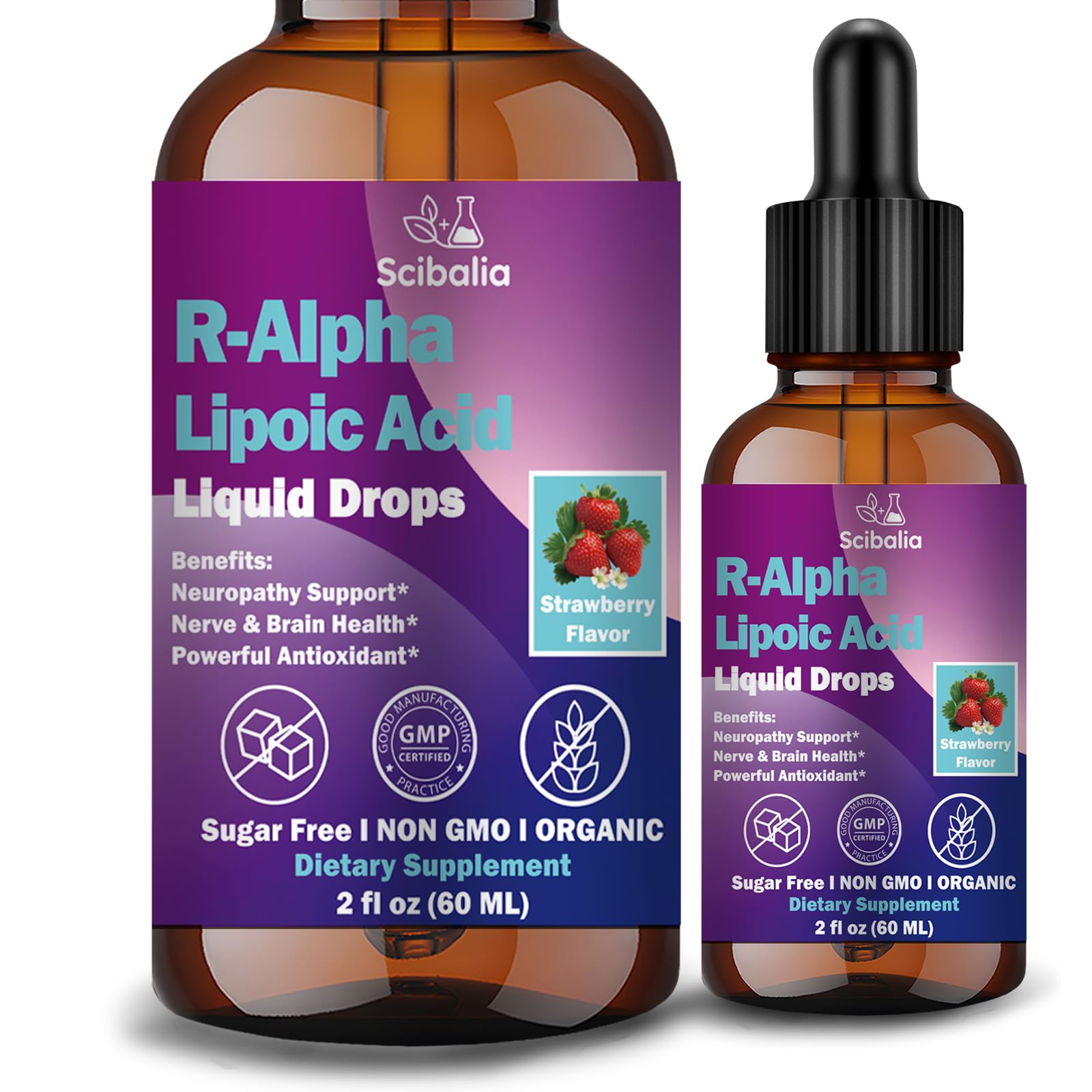 R Alpha Lipoic Acid 600mg Liquid Drops for Neuropathy, Advanced 11-in-1 Stabilized R-ALA Supplement w. Benfotiamine Acetyl L-Carnitine Vitamin C E for Antioxidant Nerve Brain Energy Health Non GMO Scibalia Au supplements