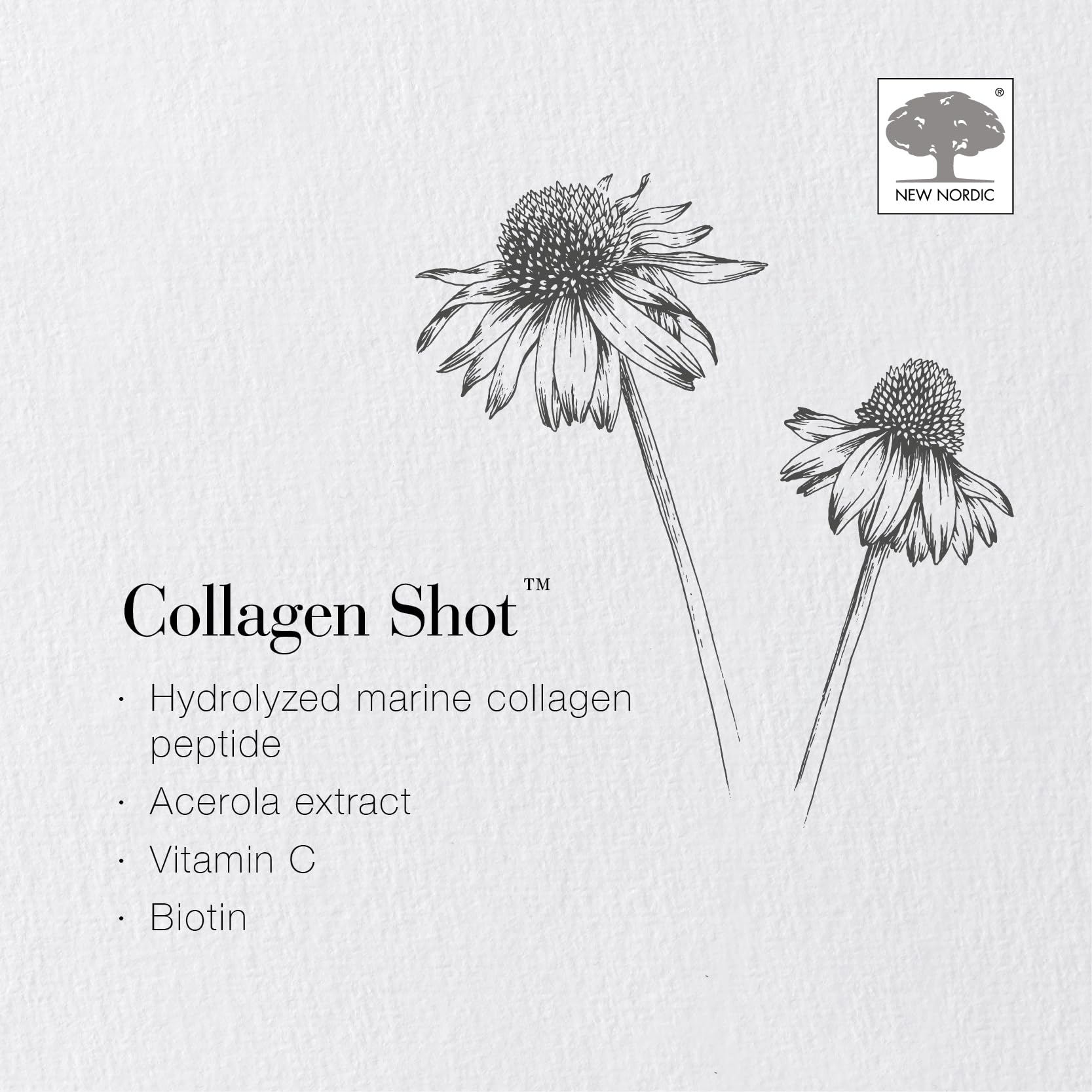 New Nordic Collagen Shot High-Absorbency Premium Liquid Daily Sachets - 15x Hydrolysed Shots - Freshwater Marine Collagen New Nordic Ltd Au supplements