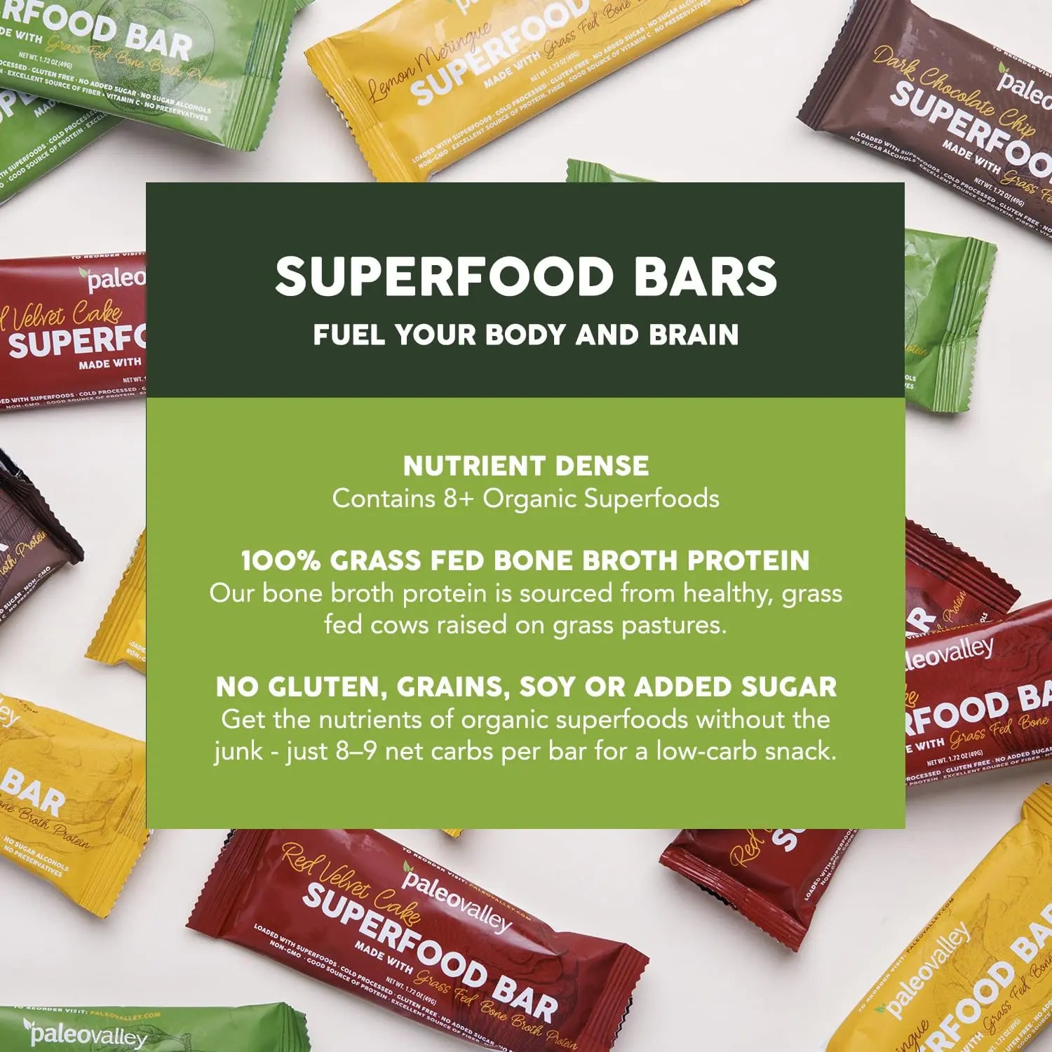 Paleovalley Superfood Bars – Apple Cinnamon– 10 Pack – 9g Protein per Bar – Gluten-Free, Grain-Free, Paleo, Non-GMO – On-the-Go Snack Paleovalley Au supplements