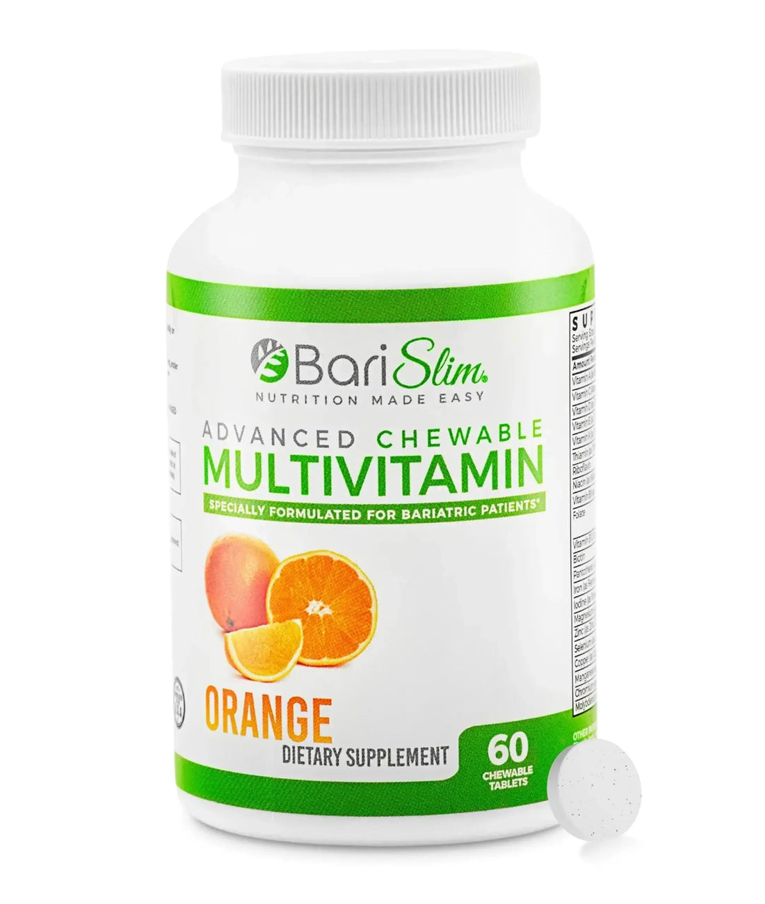 BariSlim Advanced Chewable Bariatric Multivitamin Tablets - Bariatric Vitamin and Supplement for Post Bariatric Surgery Including Gastric BariSlim AU supplements