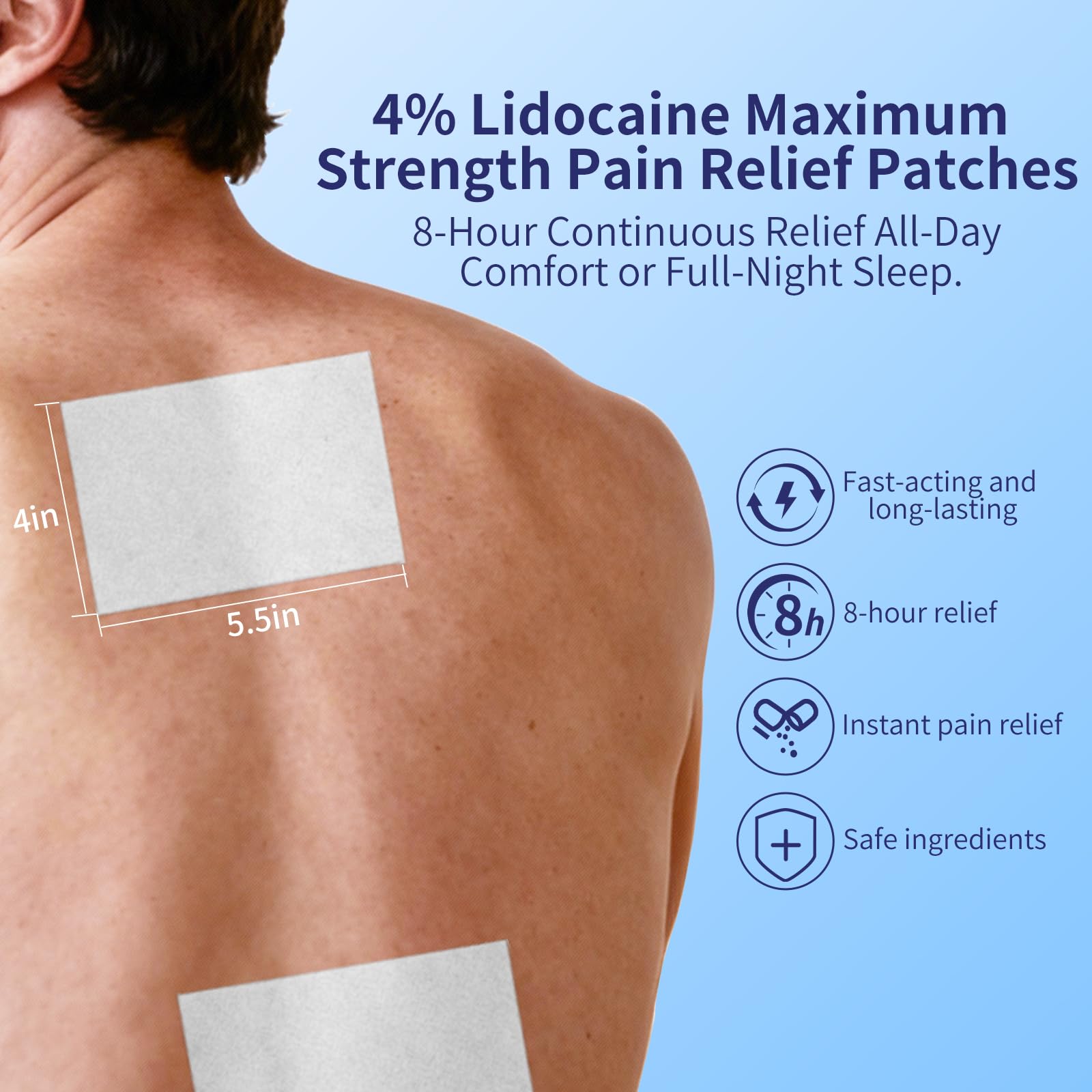 Chimera GUARD 4% Lidocaine Pain Relief Patches (80ct) - F-SA/H-SA Eligible Maximum Strength Numbing Gel Patch for Muscle, Joint, Nerve, Sciatica Pain - Odorless, Stay-Put & 8-Hour Long Lasting Chimera GUARD Au supplements
