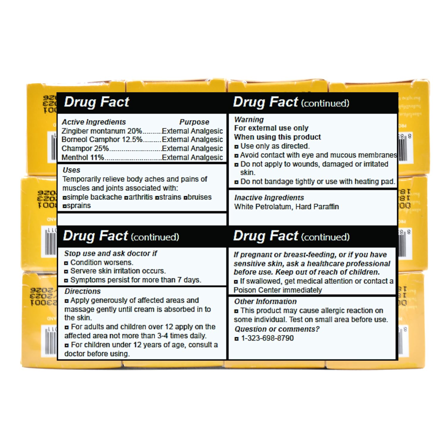 Wang Prom Herbal Balm 5gram Travel Package (Pack of 12) (Yellow) WANG PROM Au supplements