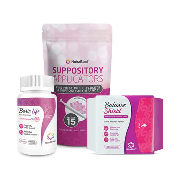 NutraBlast Boric Acid Vaginal Suppositories 600mg (30 Count) w/Disposable Vaginal Applicators NutraBlast Au supplements