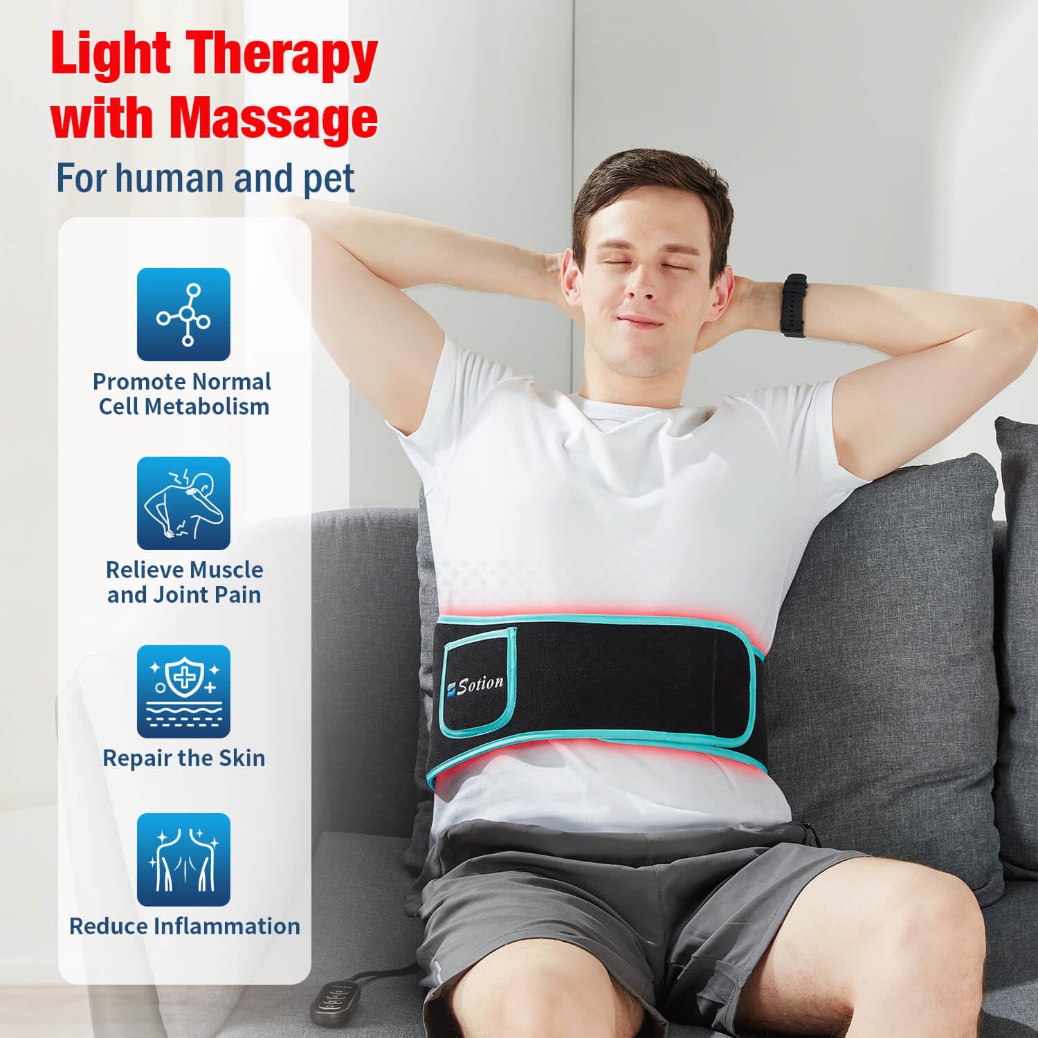Sotion Red Light Therapy Belt with Massage-Red Light Therapy for Body&Near Infrared Light Therapy comrelax Au supplements