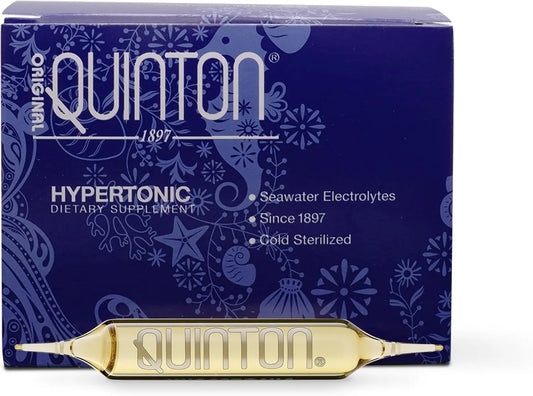 Quicksilver Scientific Original Quinton Hypertonic Solution - Sea Water Hydration - Liquid Minerals with Electrolytes for Muscle Recovery, Stamina+Mineral Replenishment (30 Single Serving Glass Vials) Quicksilver ScientificAU supplements