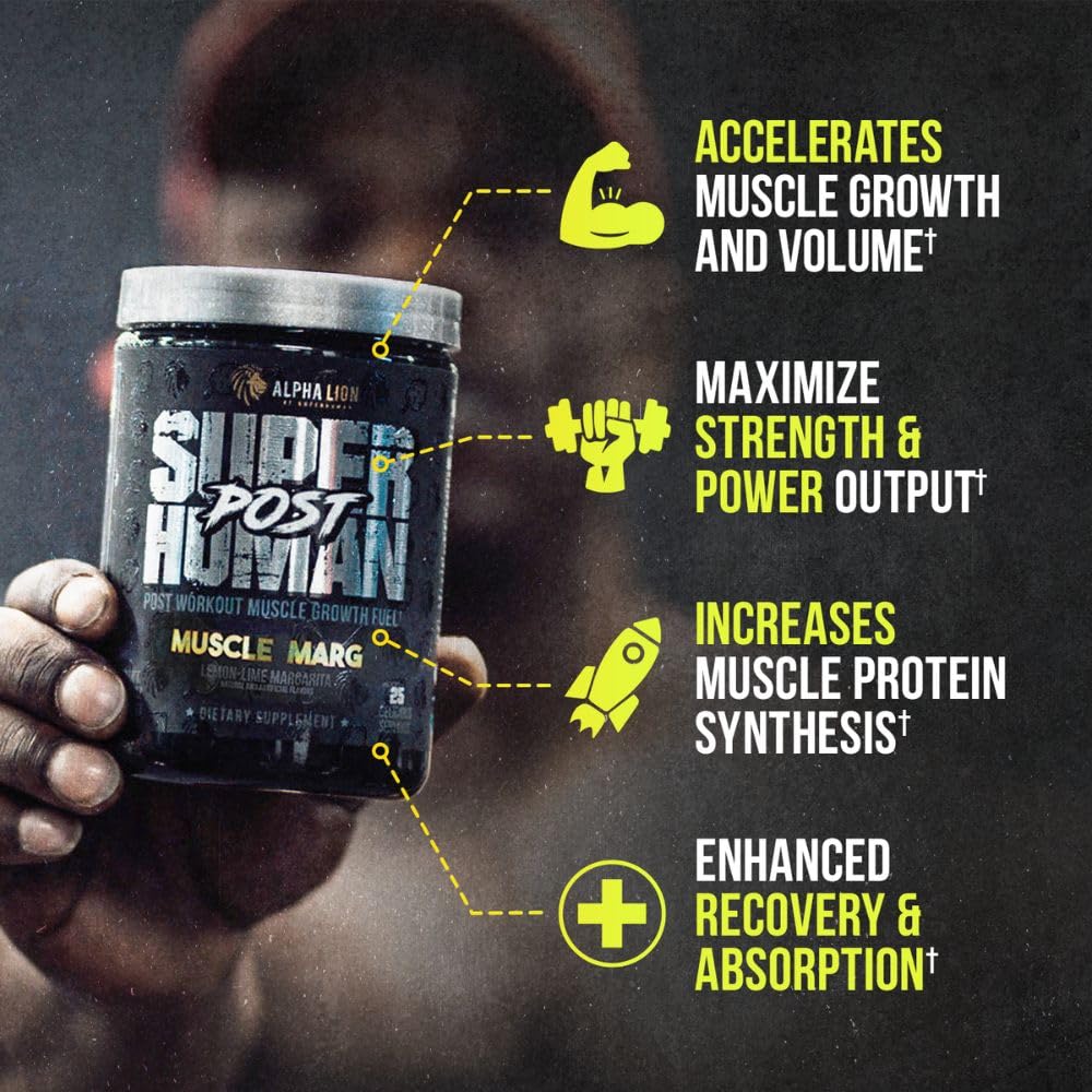 ALPHA LION Superhuman Pre Workout Powder & Post Workout Recovery Bundle, Sustained Energy & Focus + Lean Muscle Growth, Strength & Volume (Hulk Juice & Muscle Marg ALPHA LION Au supplements