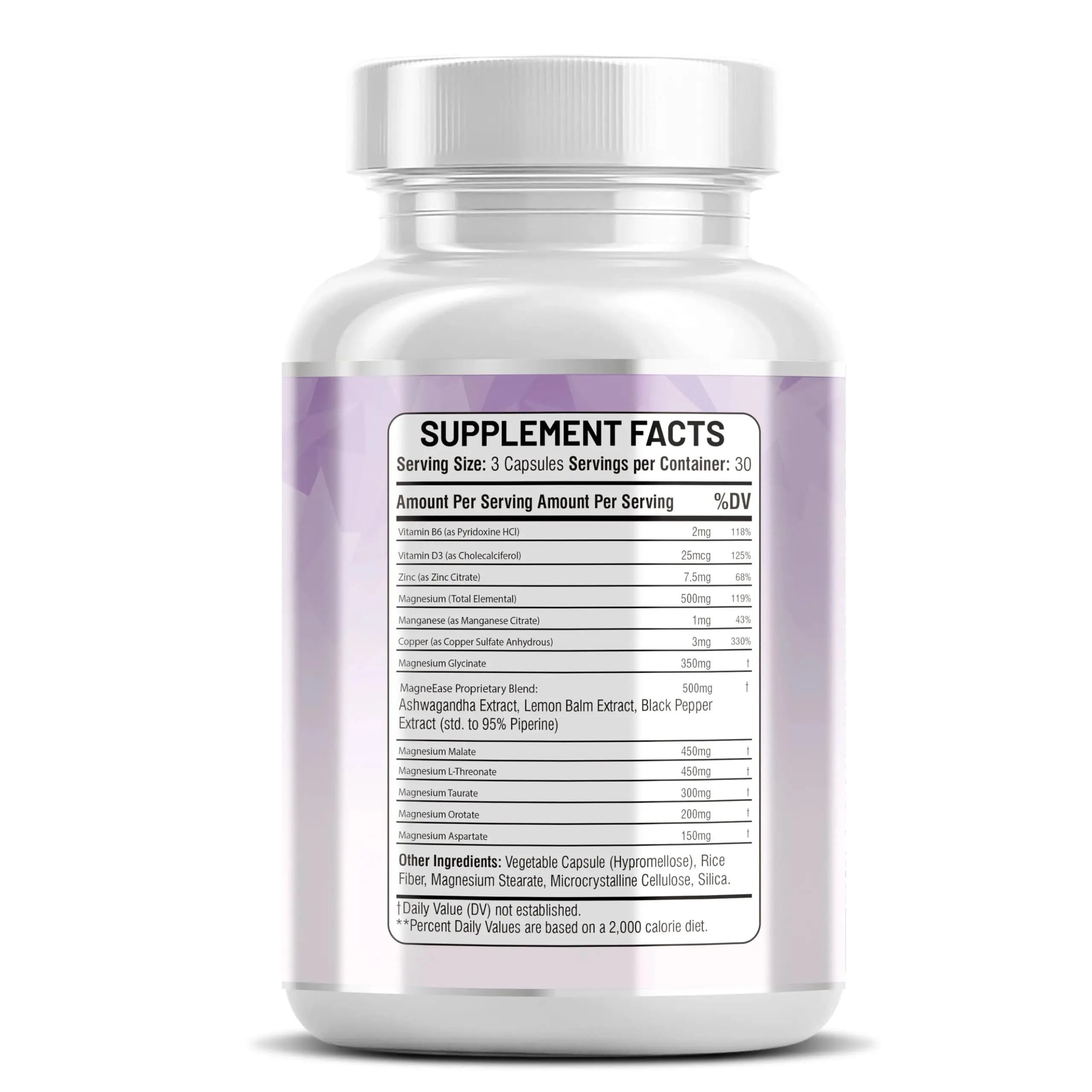 Kun Shafi Magnesium Complex with Magnesium Glycinate Malate, L-Threonate, Taurate, Orotate, Zinc,Aspartate, Copper Manganese & Vitamin D3 B6 Complex - 1Pack Kun Shafi Au supplements