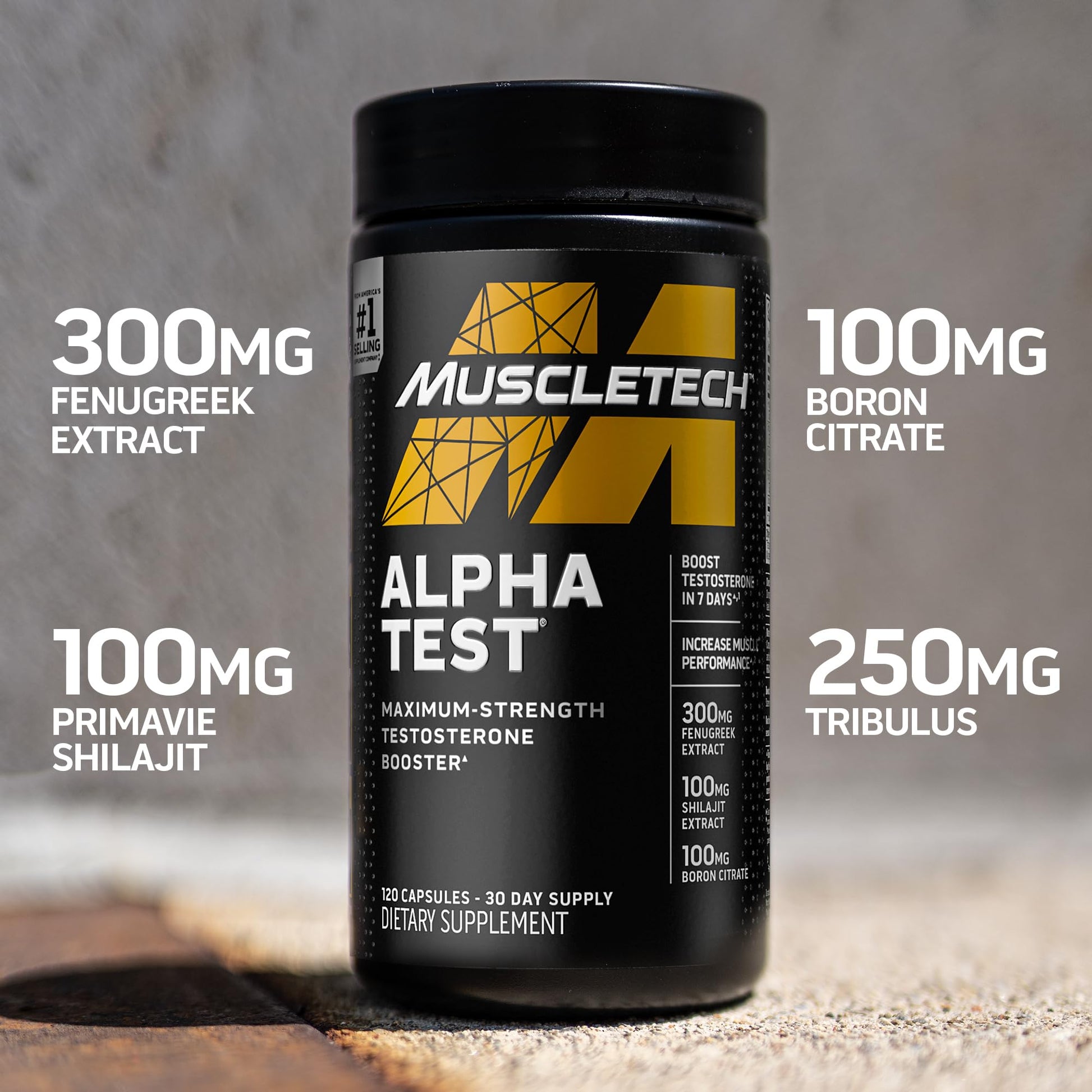 Testosterone Booster for Men, MuscleTech AlphaTest, Tribulus Terrestris & Boron Suppleme MuscleTech Au supplements