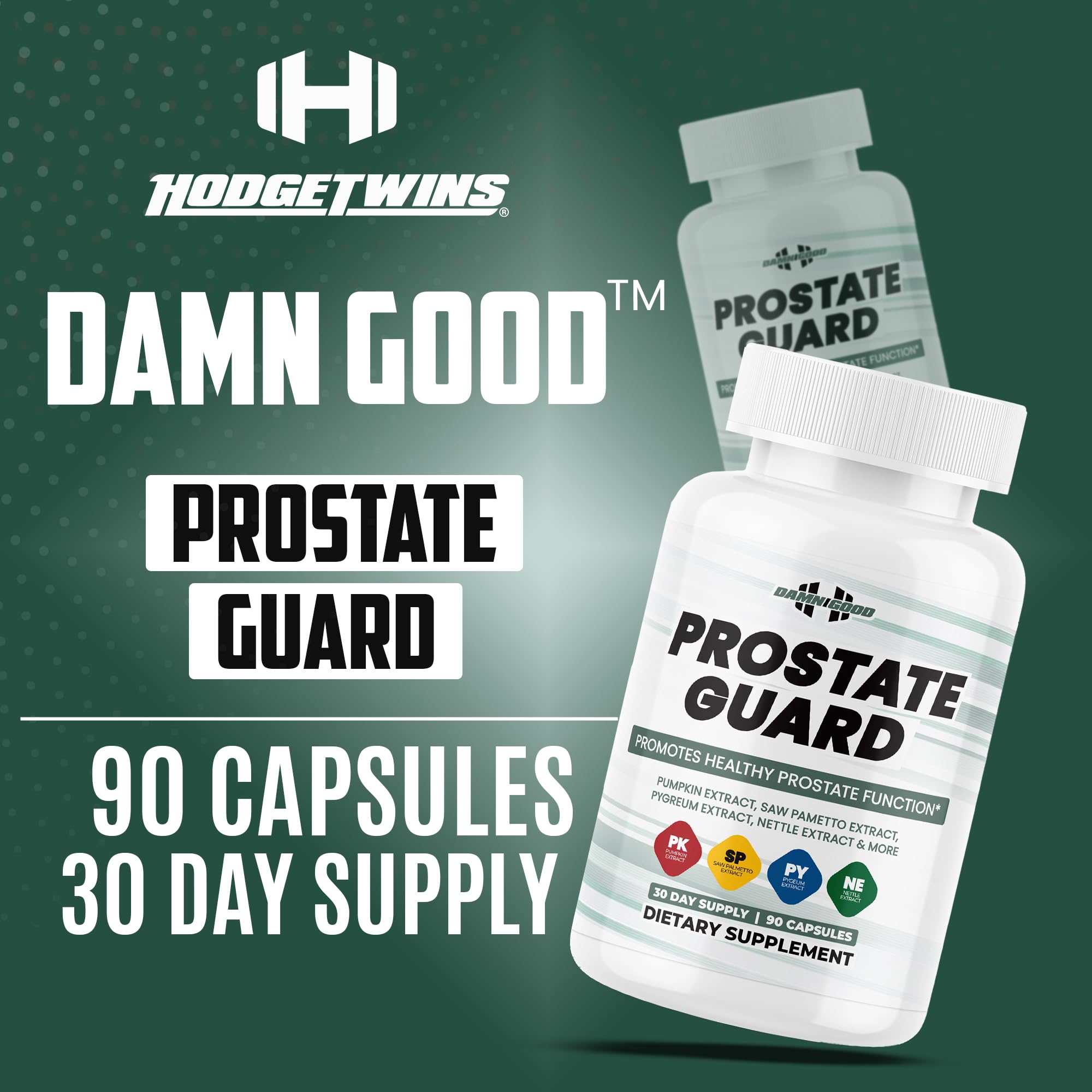 DAMN GOOD The Hodge Twins Prostate Guard - 90 Capsules Guard Vitality Complex – Comfort Blend for Nighttime Routine, Restful Rhythm - Men's Supplements for Health Supports Relaxation DAMN GOOD Au supplements