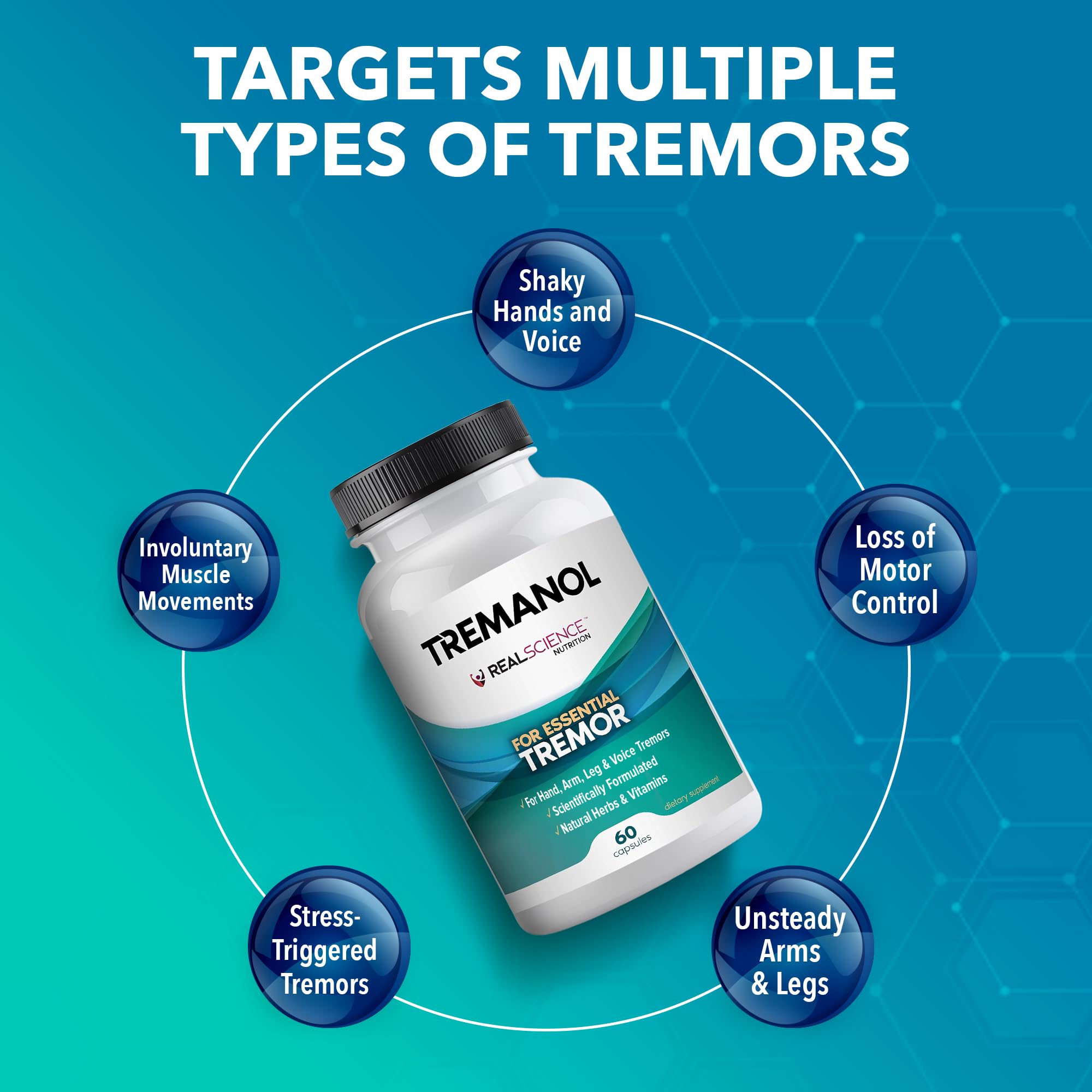 Tremanol Natural Aid Herbal Supplement – Includes Vitamin B2 & B12, Passionflower & Skullcap – 60 Caps (Pack of 6) – Made in USA Tremanol Au supplements