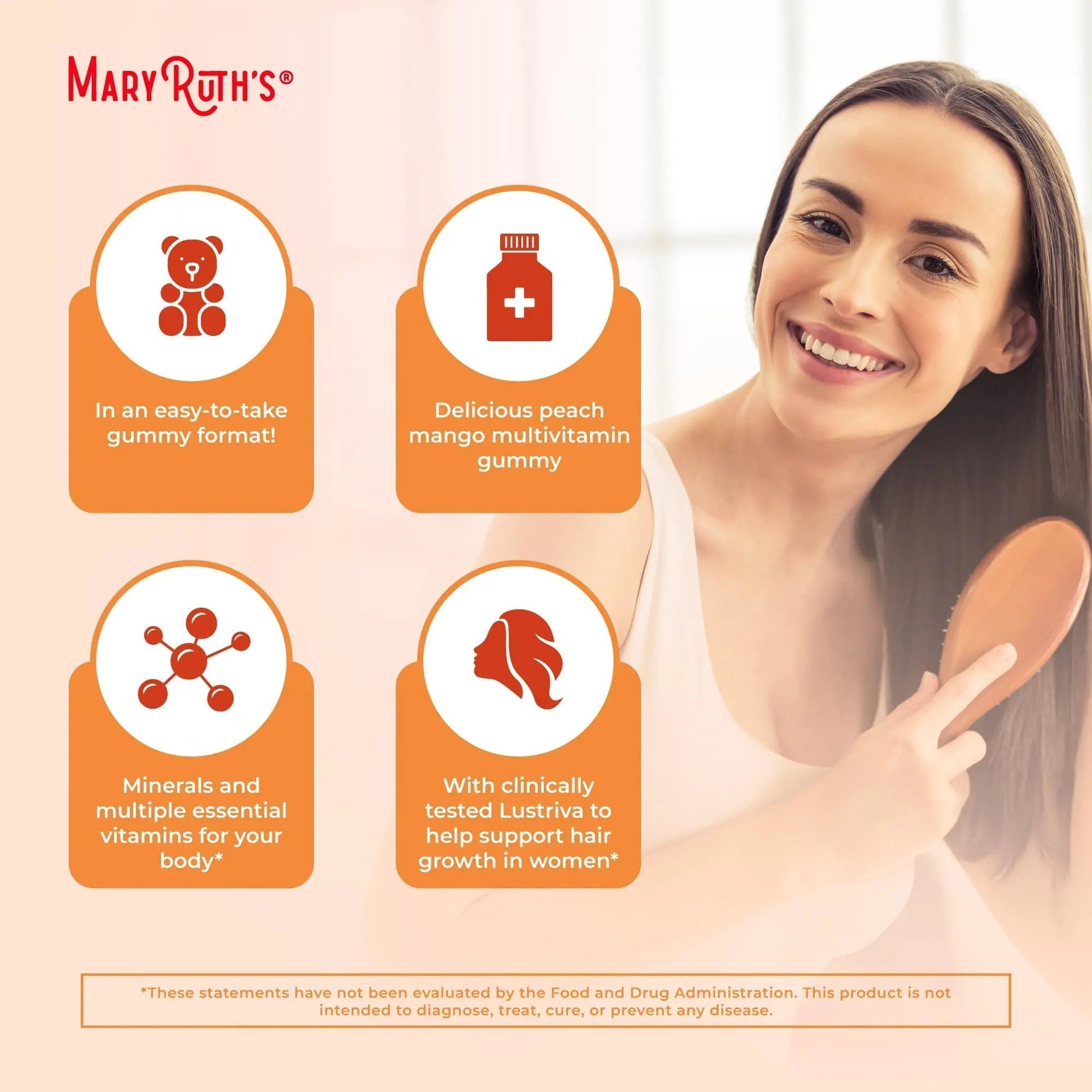 MaryRuth's Multivitamin + Hair Growth Gummies | with Lustriva® | Biotin 10000mcg | B Vitamins | Formulated for Thicker Hair MaryRuth Organics Au supplements