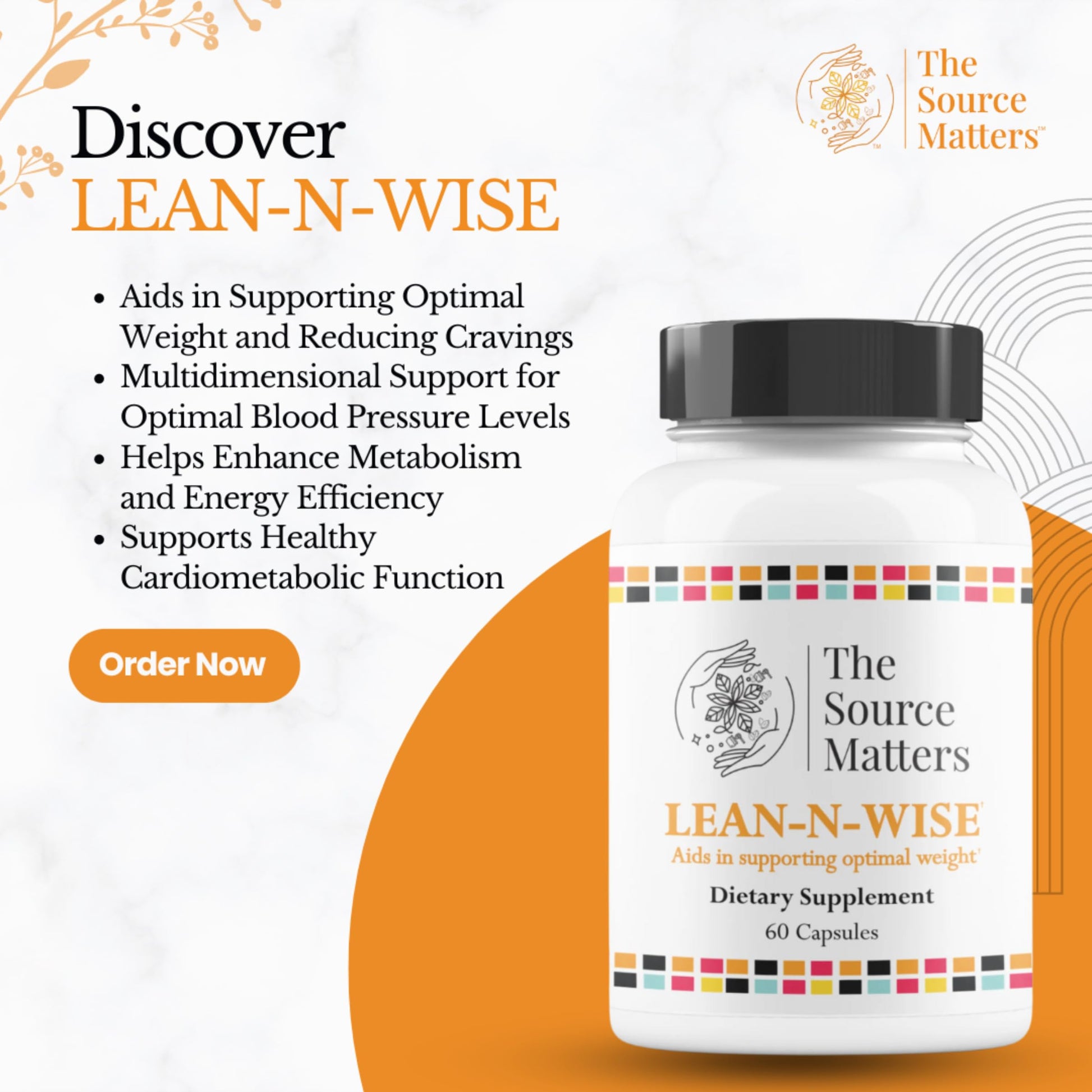 Lean-N-Wise Digestion & Energy Support with Green Coffee Bean, Hibiscus, Lemon Verbena & Magnesium Citrate | Plant-Based Formula for Daily Wellness (60 Capsules) THE SOURCE MATTERS Au supplements
