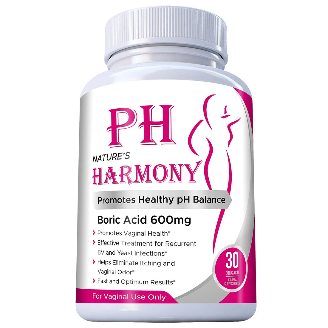 PURE PLANT HOME Boric Acid Suppositories Nature's Harmony 30 Count 600 mg 100% Pure Made in USA Nature's Harmony Au supplements
