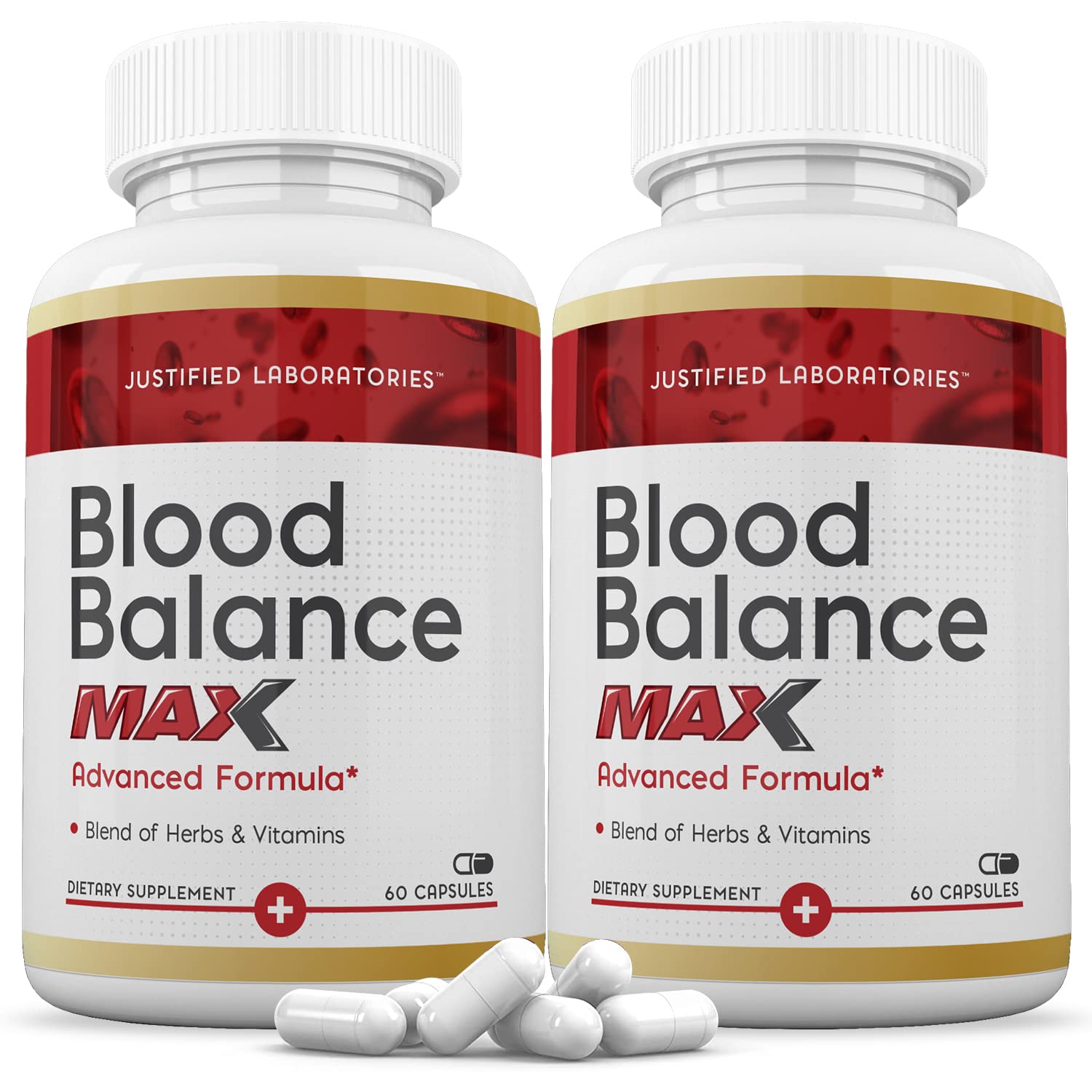 Justified Laboratories (2 Pack Blood Balance Max 1295MG Formula Supplement Pills 120 Capsules Justified Laboratories Au supplements