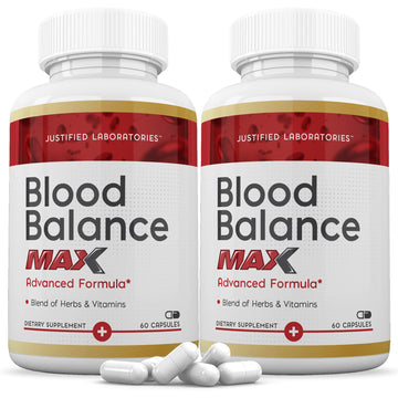 Justified Laboratories (2 Pack Blood Balance Max 1295MG Formula Supplement Pills 120 Capsules Justified Laboratories Au supplements
