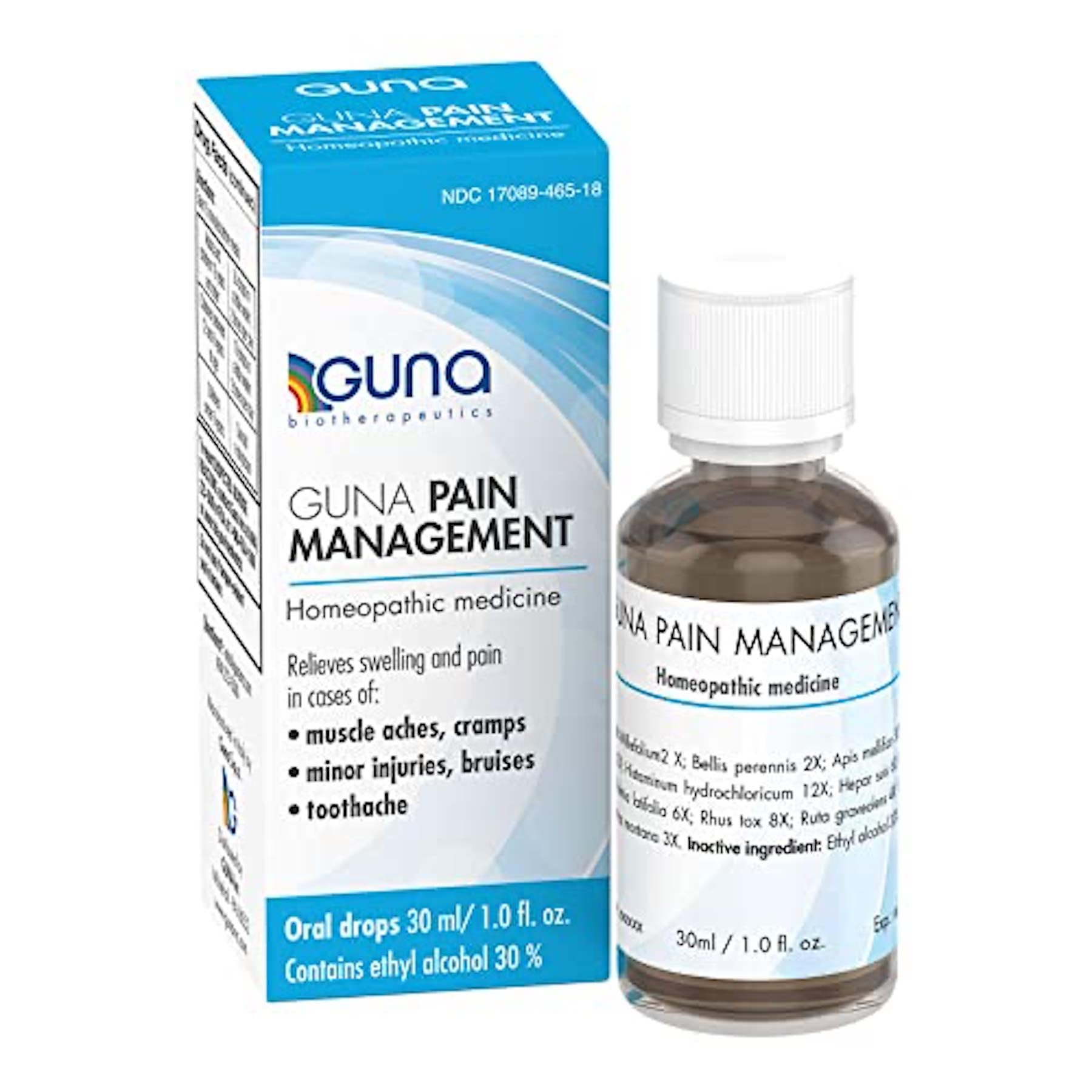 Guna Pain Management Relieves Muscle Pain, Muscle Soreness, Joint Pain, Swelling from Injuries & Bruises - 1 Ounce GUNA Au supplements