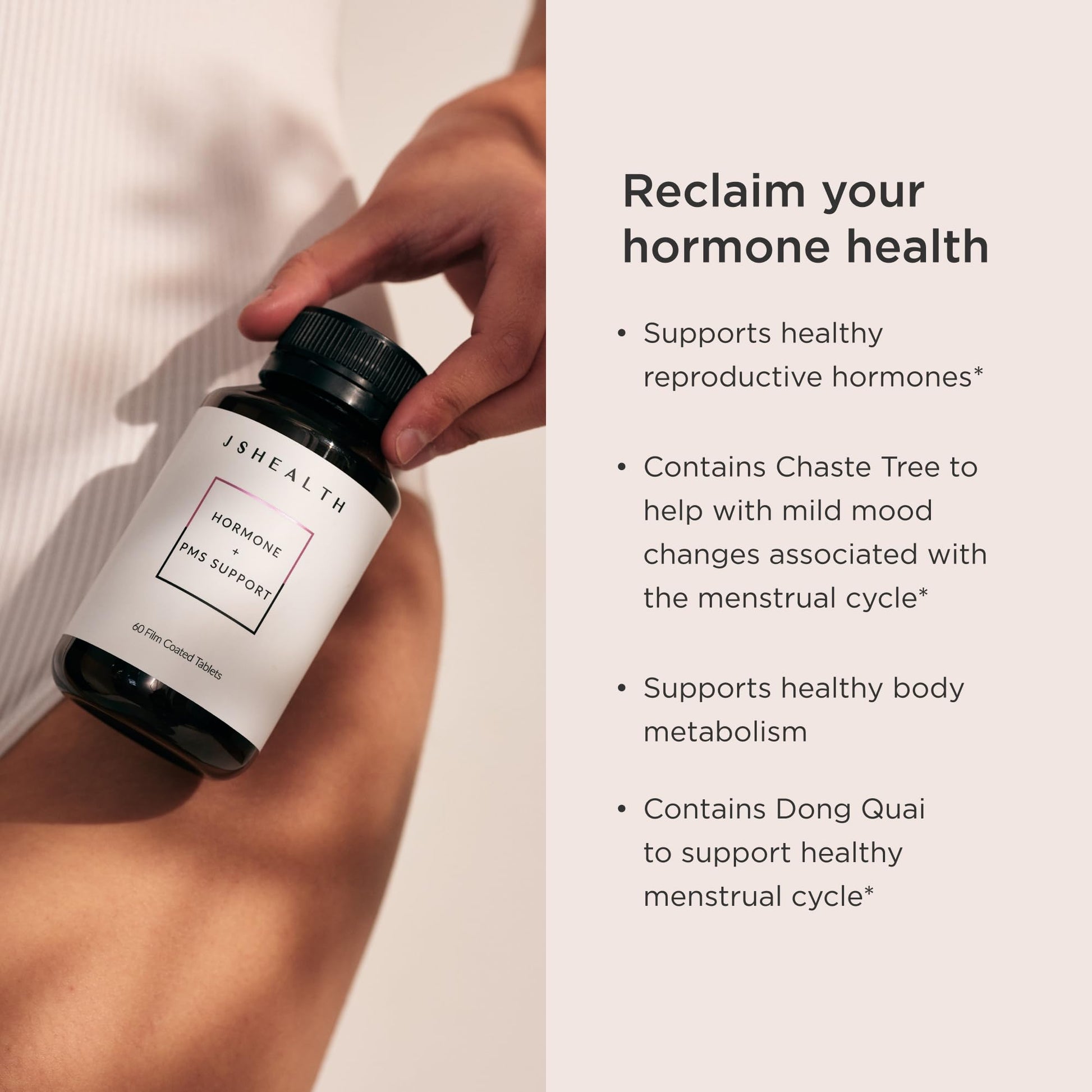 JSHealth Vitamins Hormone Balance for Women and PMS Support Supplement - Premenstrual Symptom Relief with Vitamins B3, B6 & Magnesium (60) JSHealth Au supplements