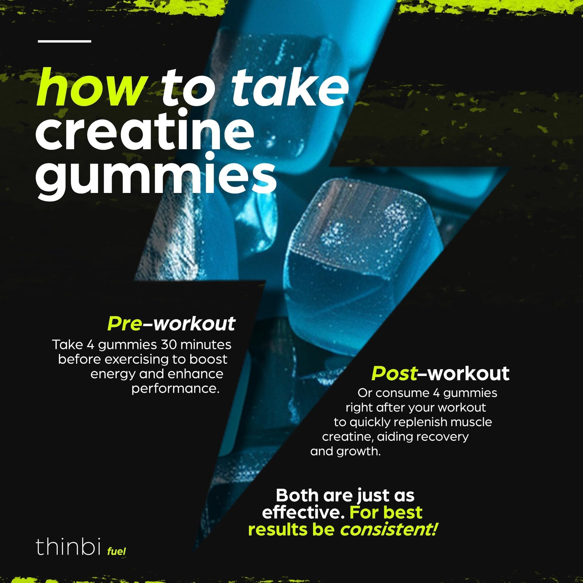 Creatine Monohydrate Gummies Complex 6200mg for Men & Women - 120 Gummies Advanced Formula W/L-Taurine + Vitamin B12 for Muscle Strength, Muscle Builder, Energy Boost, Pre-Workout Supplement - Thinbi Thinbi Au supplements