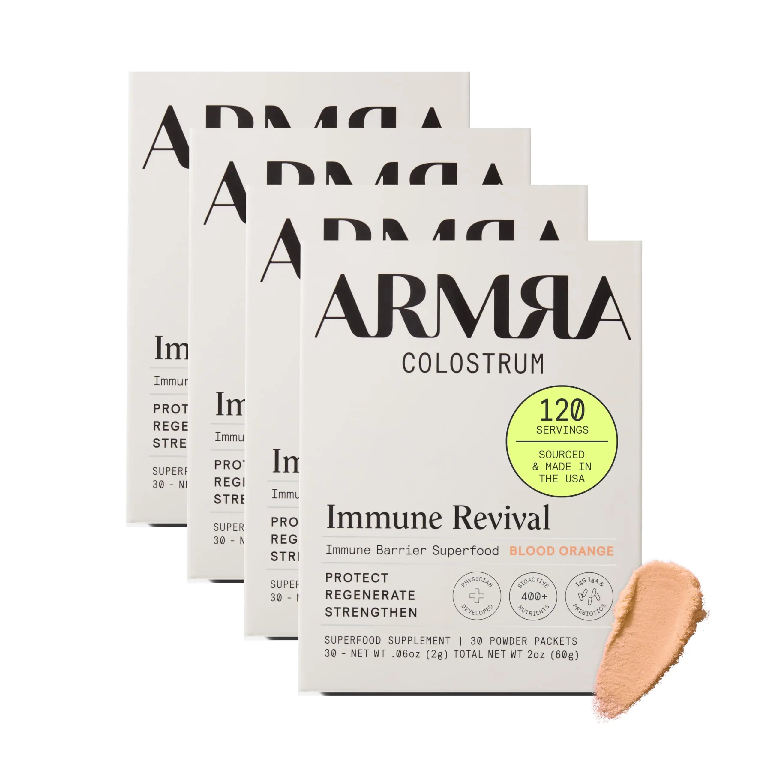 ARMRA Colostrum™ Premium Powder, Grass Fed, Gut Health Bloating Immunity Skin & Hair, Contains 400+ Bioactive Nutrients, Potent Bioavailable, Keto, Gluten & Fat Free (Blood Orange 30｜Blood Orange 60) ARMRA Au supplements