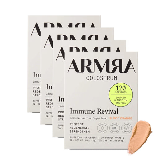 ARMRA Colostrum™ Premium Powder, Grass Fed, Gut Health Bloating Immunity Skin & Hair, Contains 400+ Bioactive Nutrients, Potent Bioavailable, Keto, Gluten & Fat Free (Blood Orange 30｜Blood Orange 60) ARMRAAU supplements