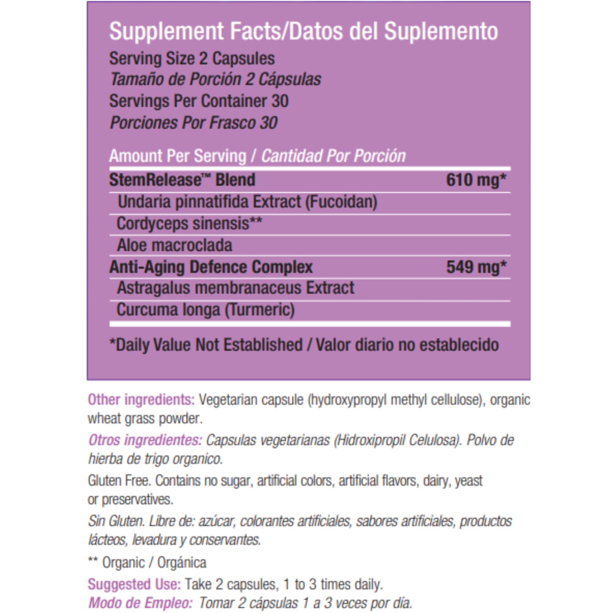 Stemtech Stemrelease3 Cutting-Edge Stem Cell Nutrition for Natural Renewal and Youthful Vitality, Exclusive Blend for Enhanced Telomere Health, 60 Capsules StemTech Au supplements