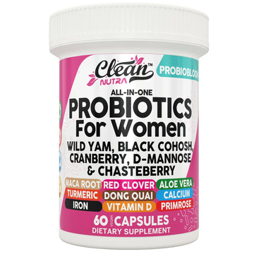 Clean Nutraceuticals Probiotics for Women with D Mannose, Cranberry Extract, Wild Yam, Chasteberry - 20 Probiotic and Prebiotic Strains - PH Balance, Womens Probiotic for Digestive Health - 60 Count Clean Nutraceuticals Au supplements