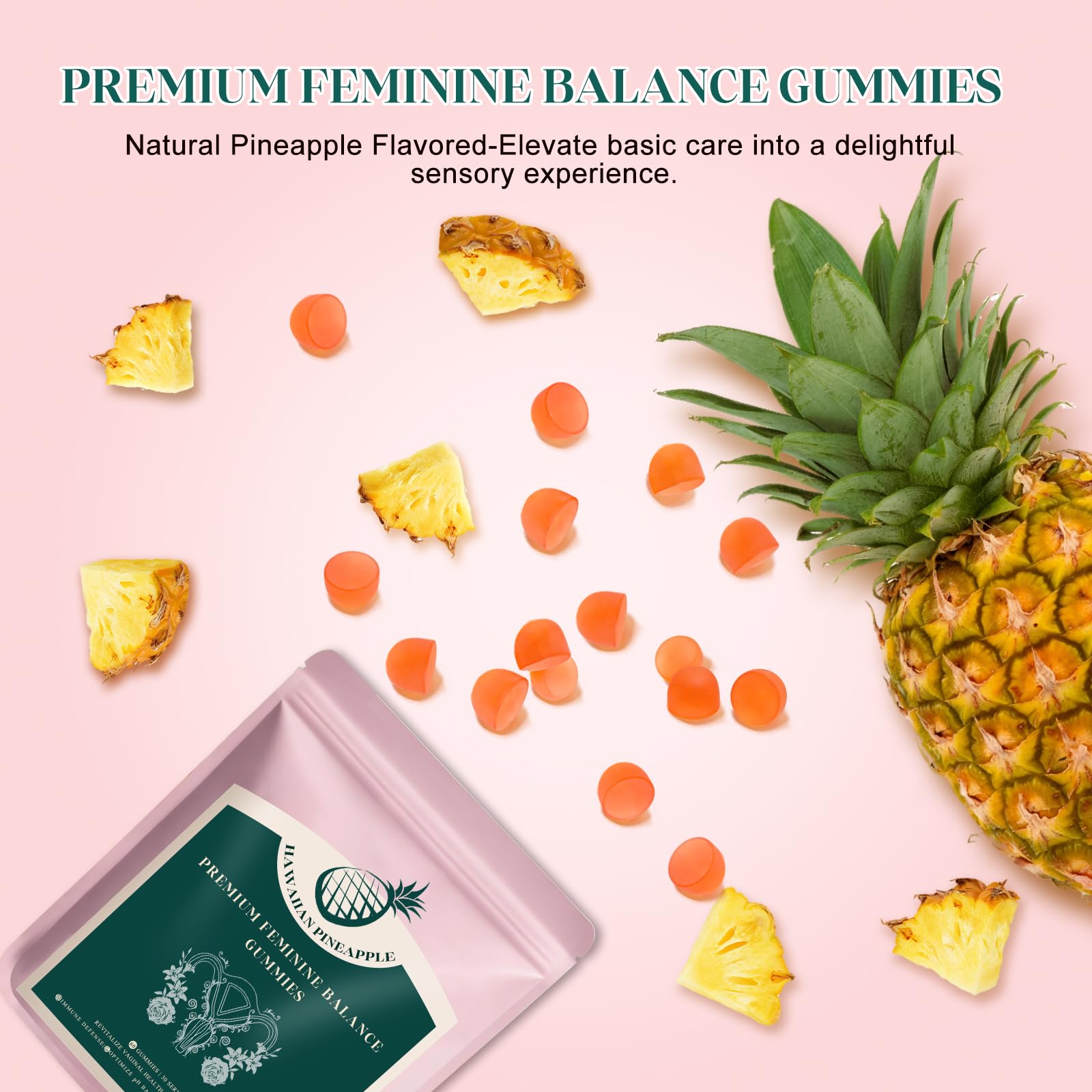 KLKIT Premium Feminine Balance Gummies, Pineapple Vaginal Probiotics for Women, pH Balance Feminine Gummies for Immune Support, Vegan & Gluten Free, 60 Count (30 Servings) KLKIT Au supplements