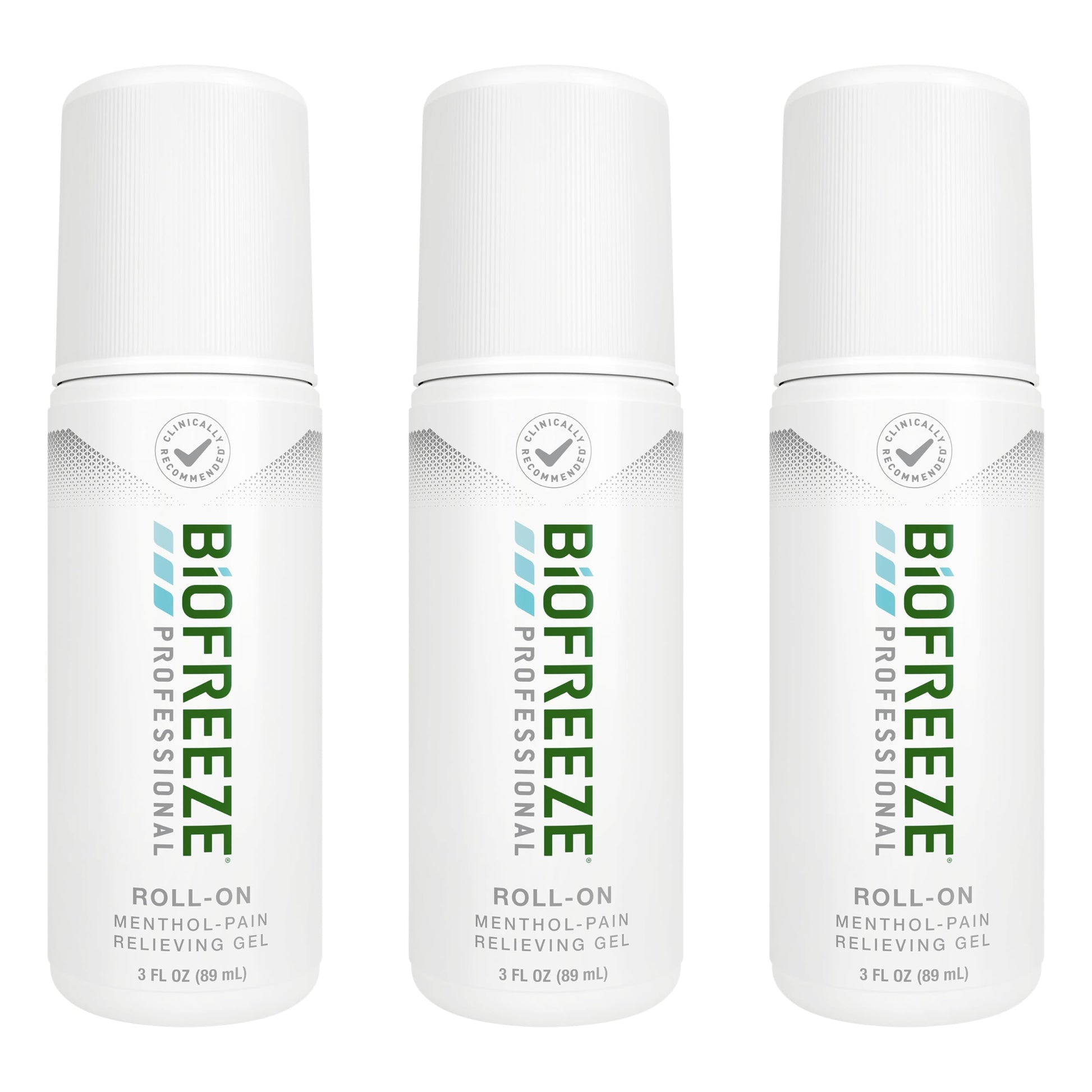 Biofreeze Professional Pain Relief Roll On, Travel Size Arthritis Discomfort Reliever, Fast Acting & Long Lasting Formula, Cooling Menthol Gel 3 Fl Oz (Pack of 3) Biofreeze Au supplements