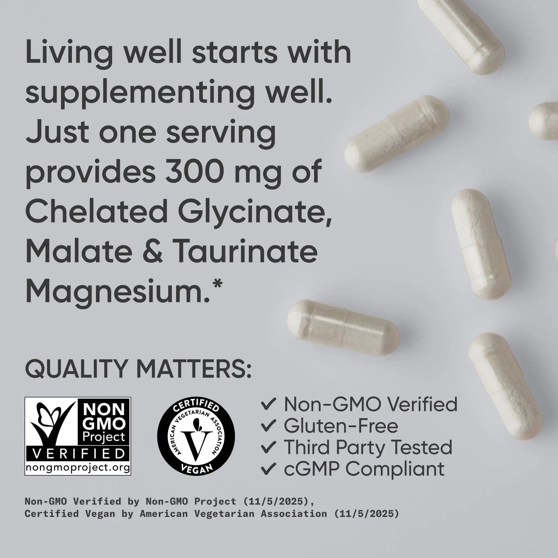 Sports Research® Chelated Triple Magnesium Complex with Glycinate, Taurinate & Malate (Chelamax®) for Enhanced Bioavailability* - 300 mg per Serving, Non-GMO, Certified Vegan, 120 Veggie Capsules Sports Research Au supplements
