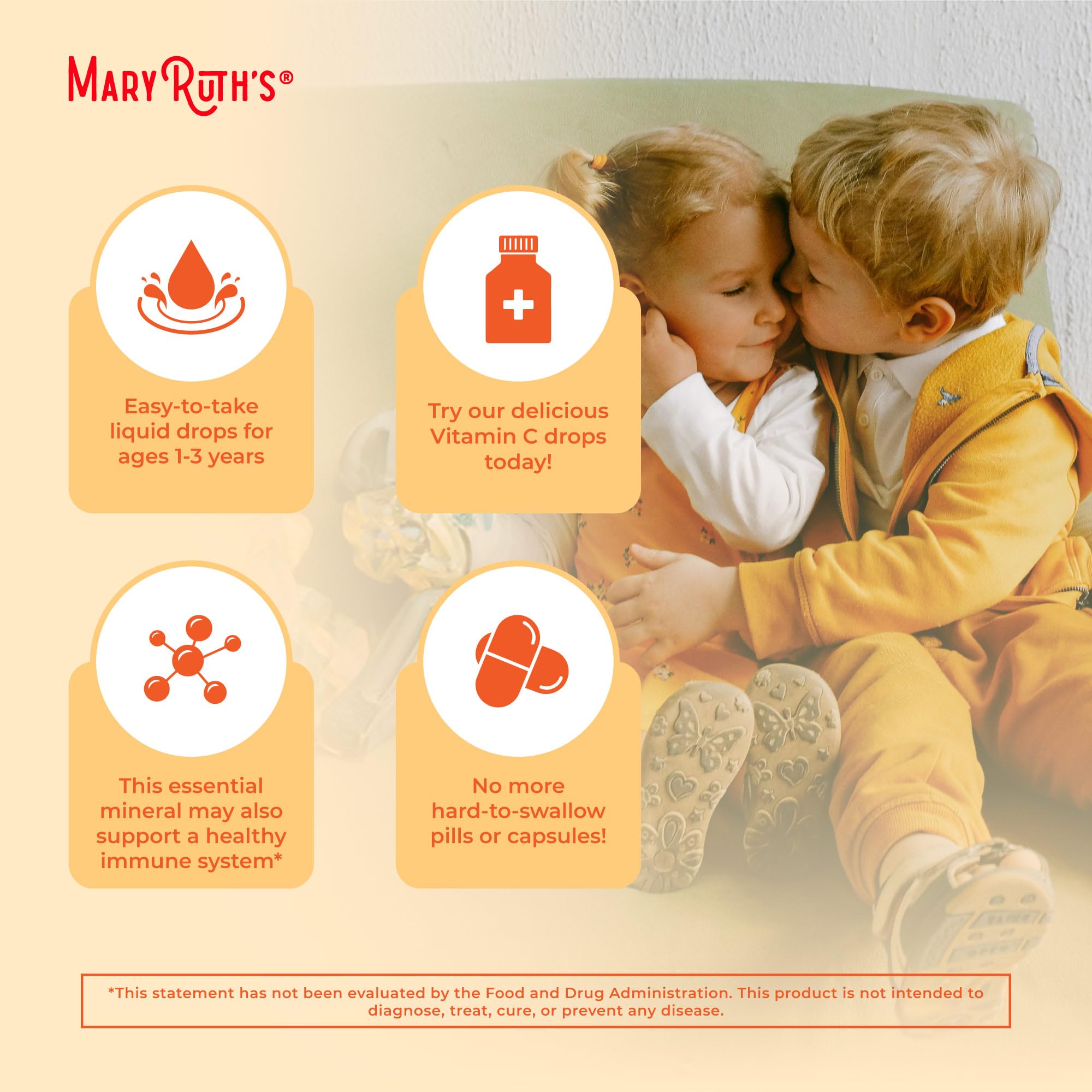 MARYRUTH'S Organic Toddler Vitamin C Drops for Immunity | Ages 1-3 Years | 15 mg Per Serving | Vitamin C for Immune Support & Overall Health | Vegan | Sugar Free