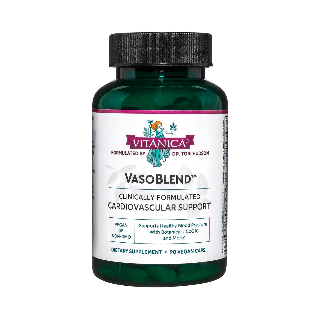 Vitanica VasoBlend - Heart Health Supplement with Folic Acid, Magnesium, CoQ10 & Terminalia Arjuna Bark - Heart Health Supplement - Consumer Line - 90 Vegan Caps Vitanica Au supplements