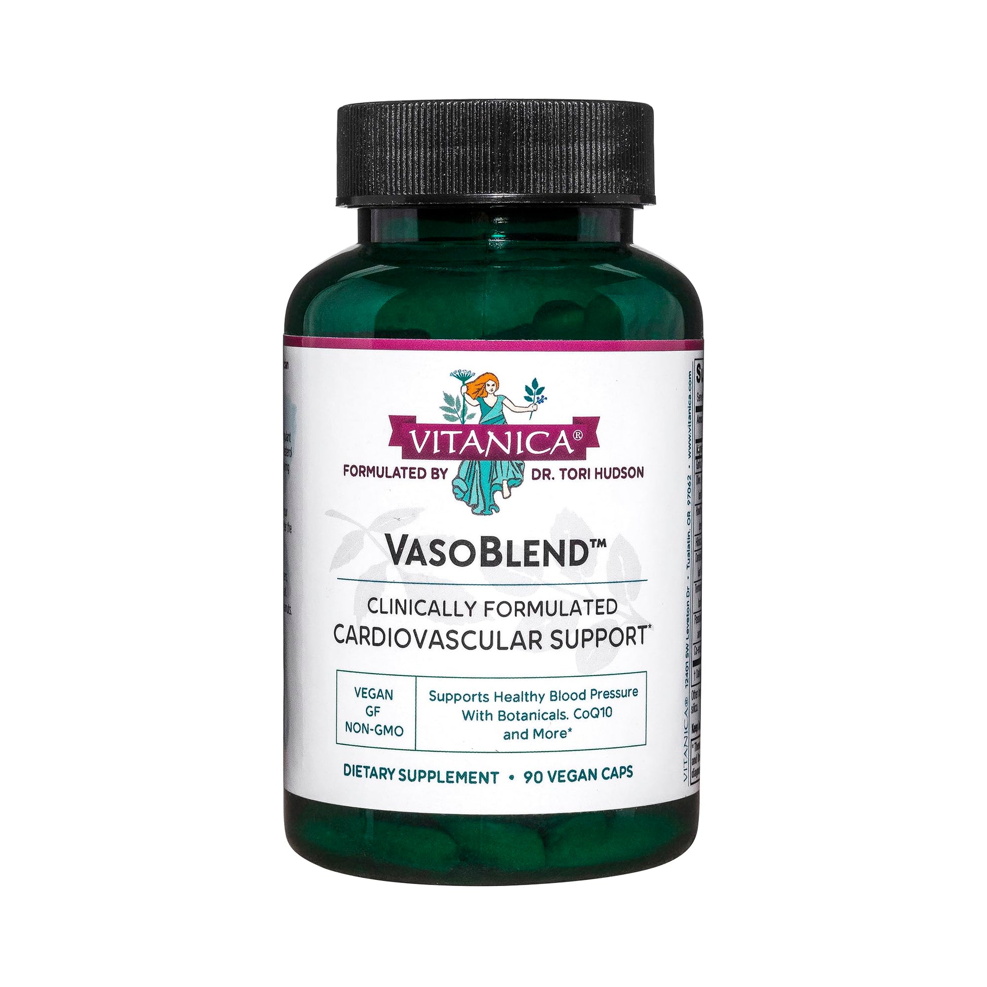Vitanica VasoBlend - Heart Health Supplement with Folic Acid, Magnesium, CoQ10 & Terminalia Arjuna Bark - Heart Health Supplement - Consumer Line - 90 Vegan Caps Vitanica Au supplements